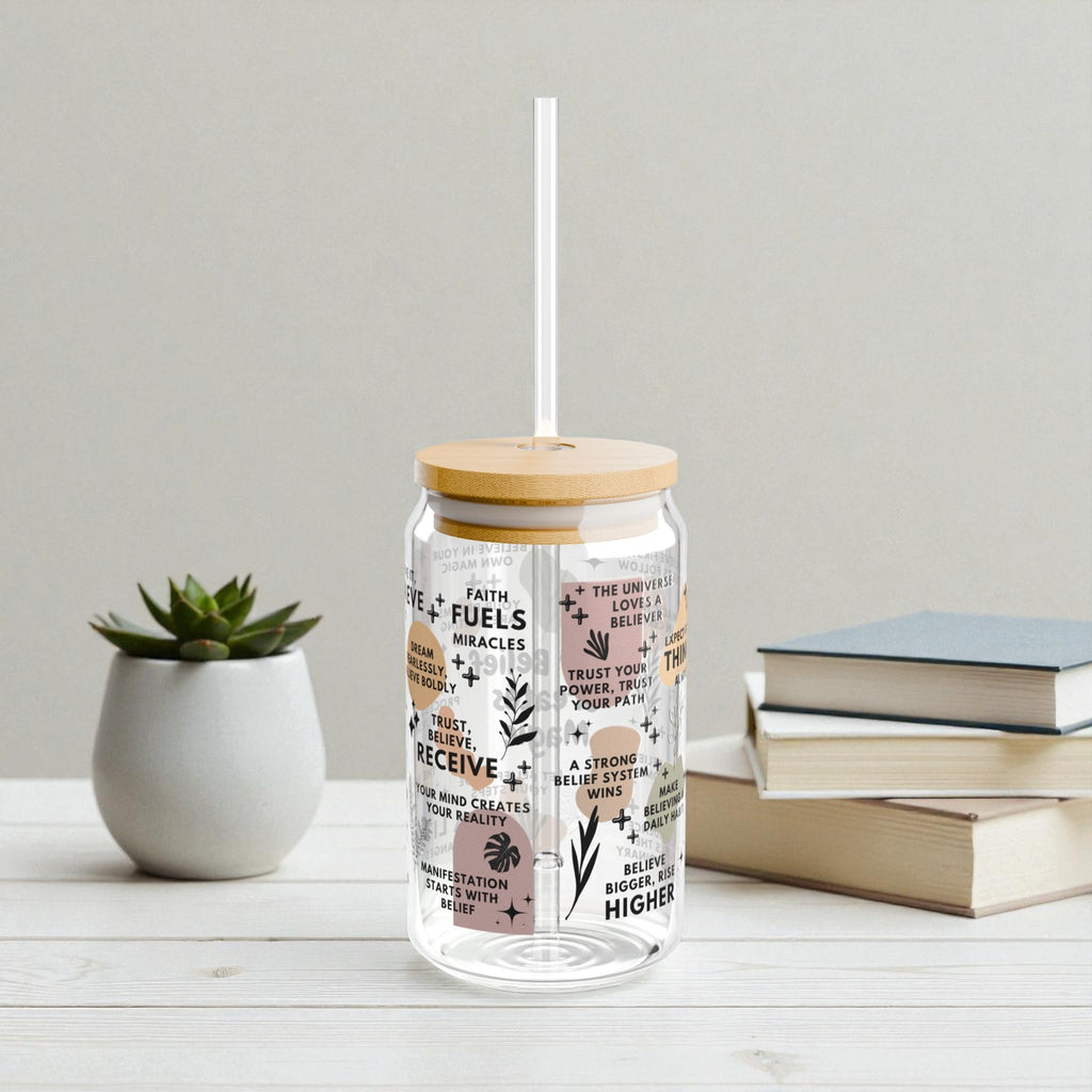 Your Belief Creates Magic Glass Tumbler; 16oz