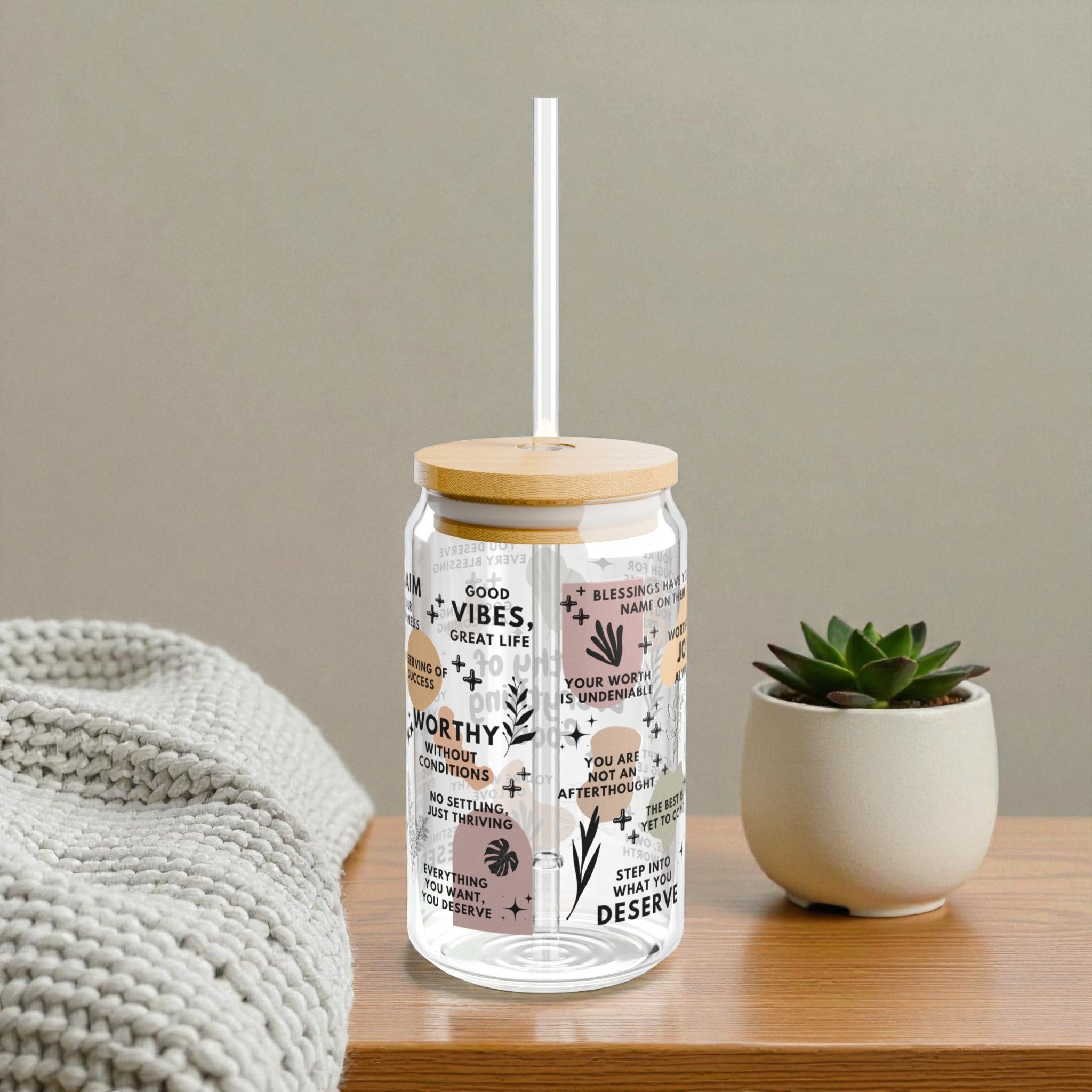 Worthy of Everything Good Glass Tumbler; 16oz