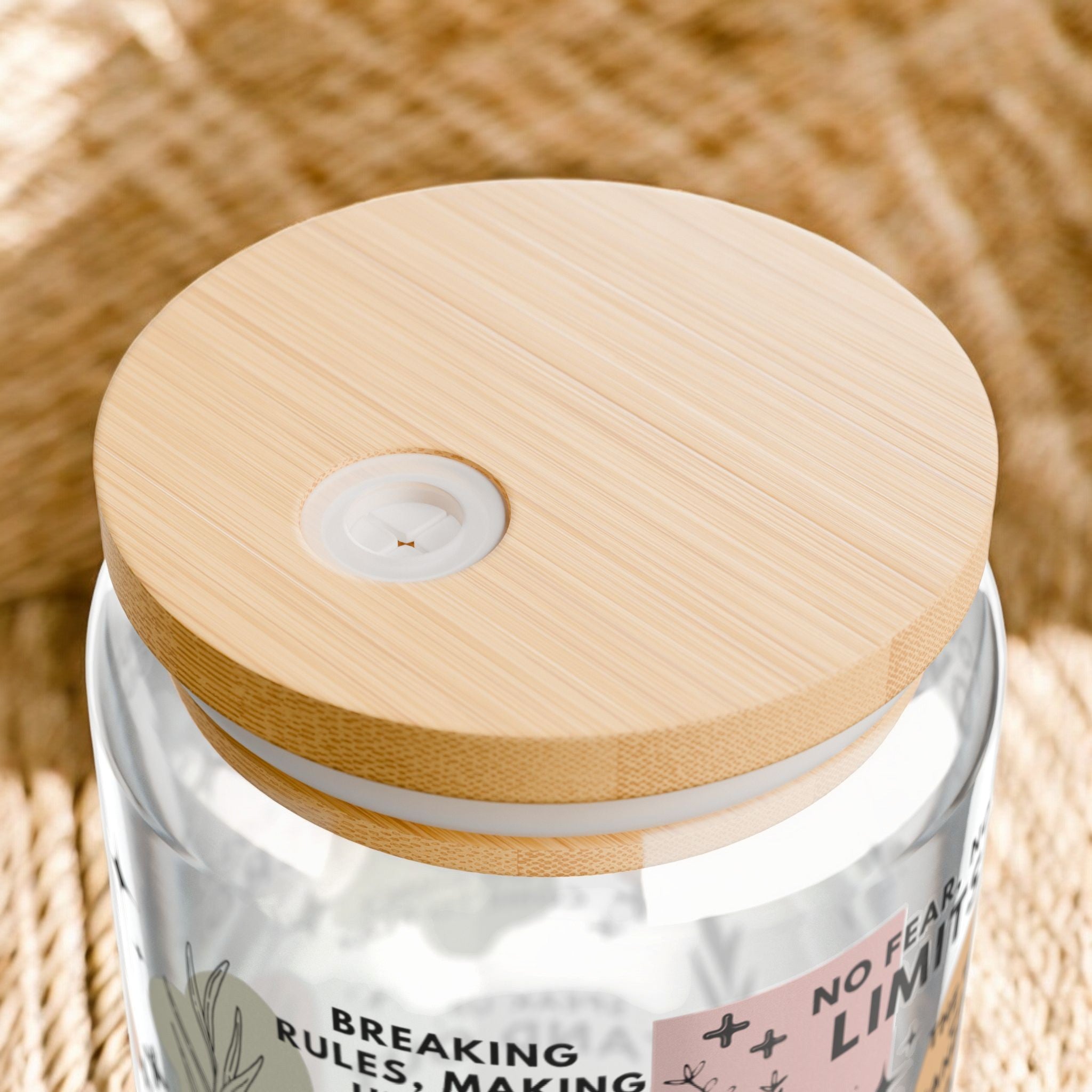 Badass Energy Activated Sipper Glass; 16oz – Motivational Drinkware for Women