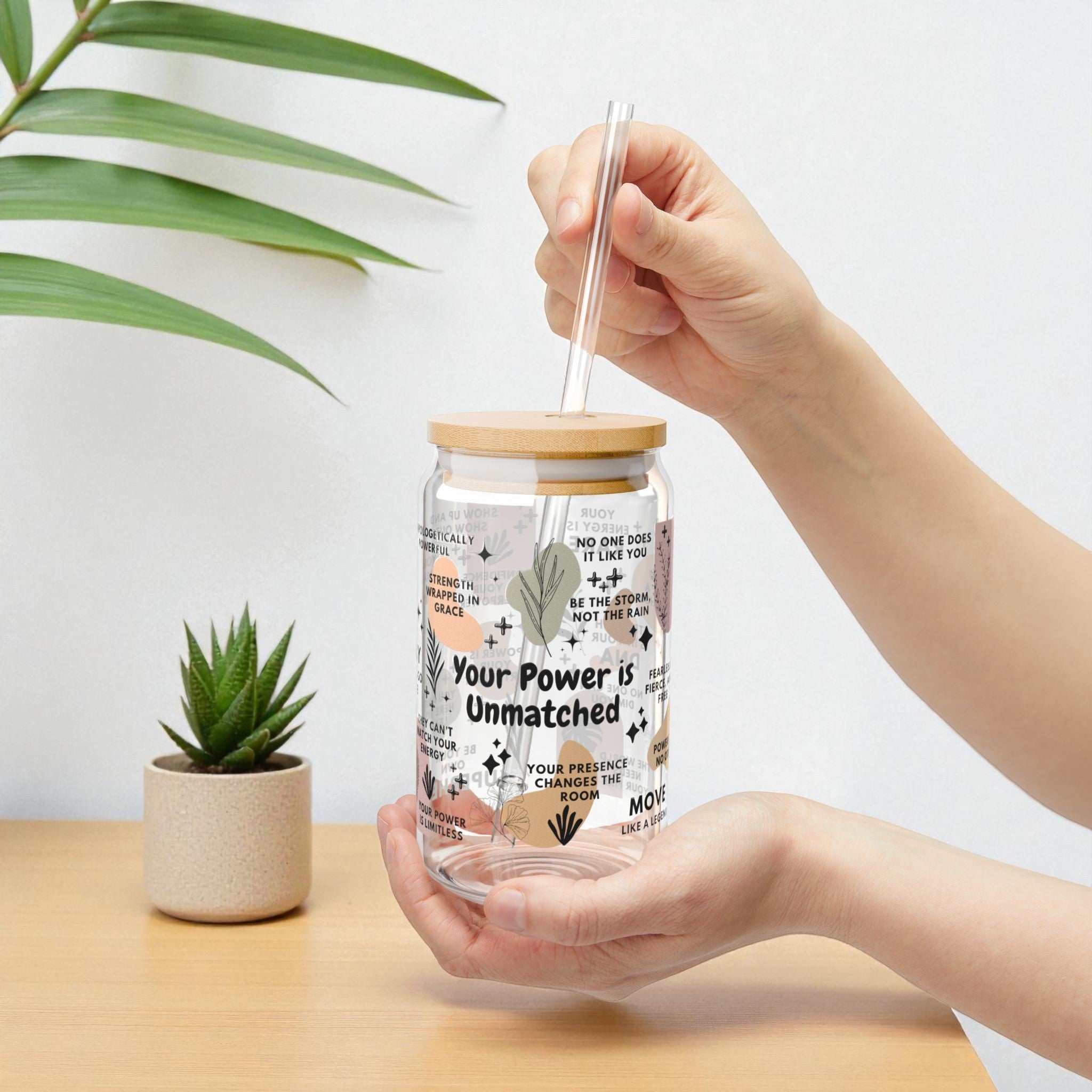 Your Power Is Unmatched Glass Tumbler; 16oz