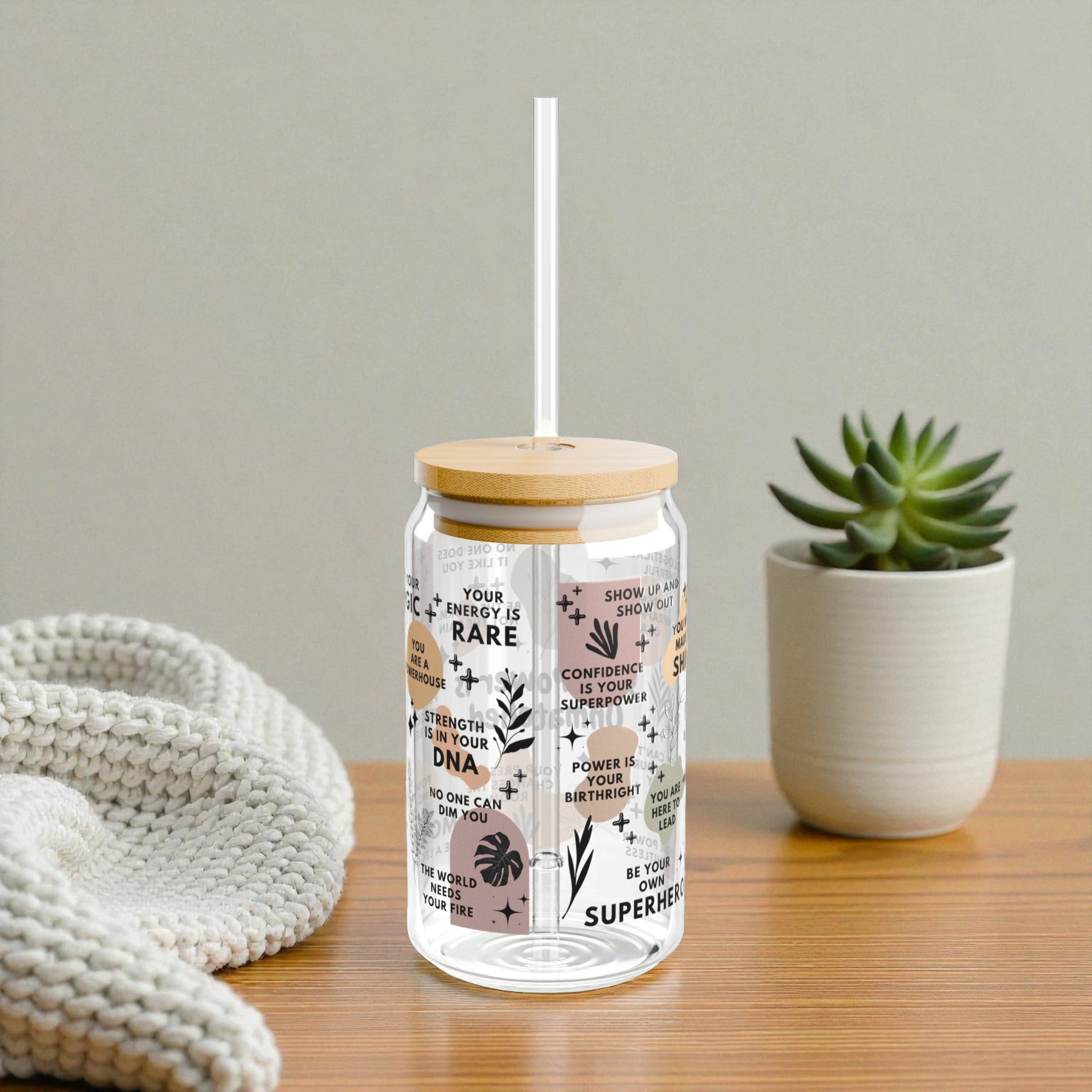 Your Power Is Unmatched Glass Tumbler; 16oz