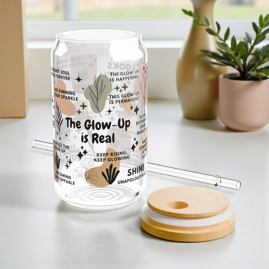 The Glow Up Is Real Glass Tumbler; 16oz