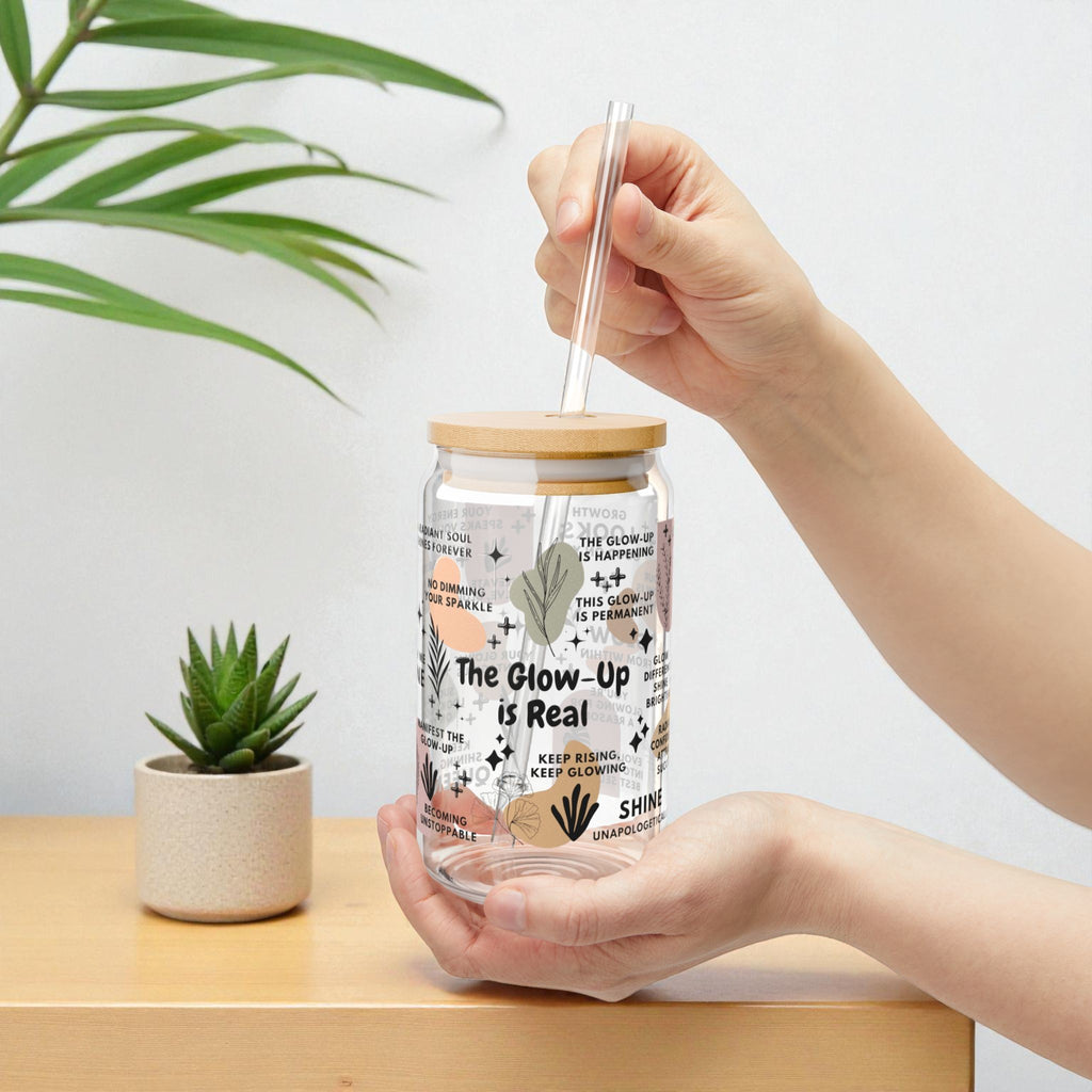 The Glow Up Is Real Glass Tumbler; 16oz