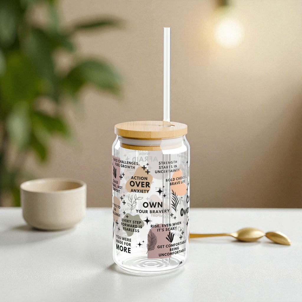 Courage Over Comfort Glass Tumbler; 16oz
