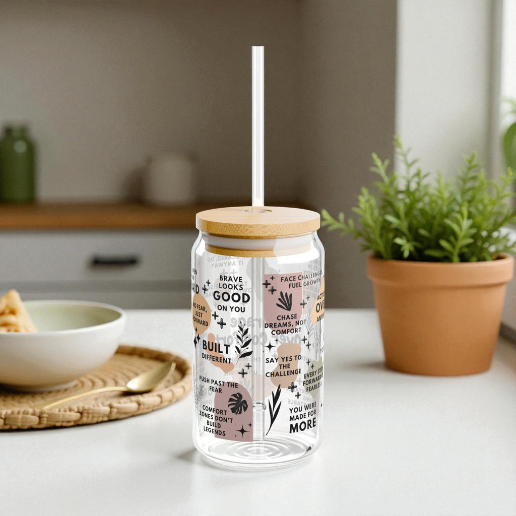 Courage Over Comfort Glass Tumbler; 16oz