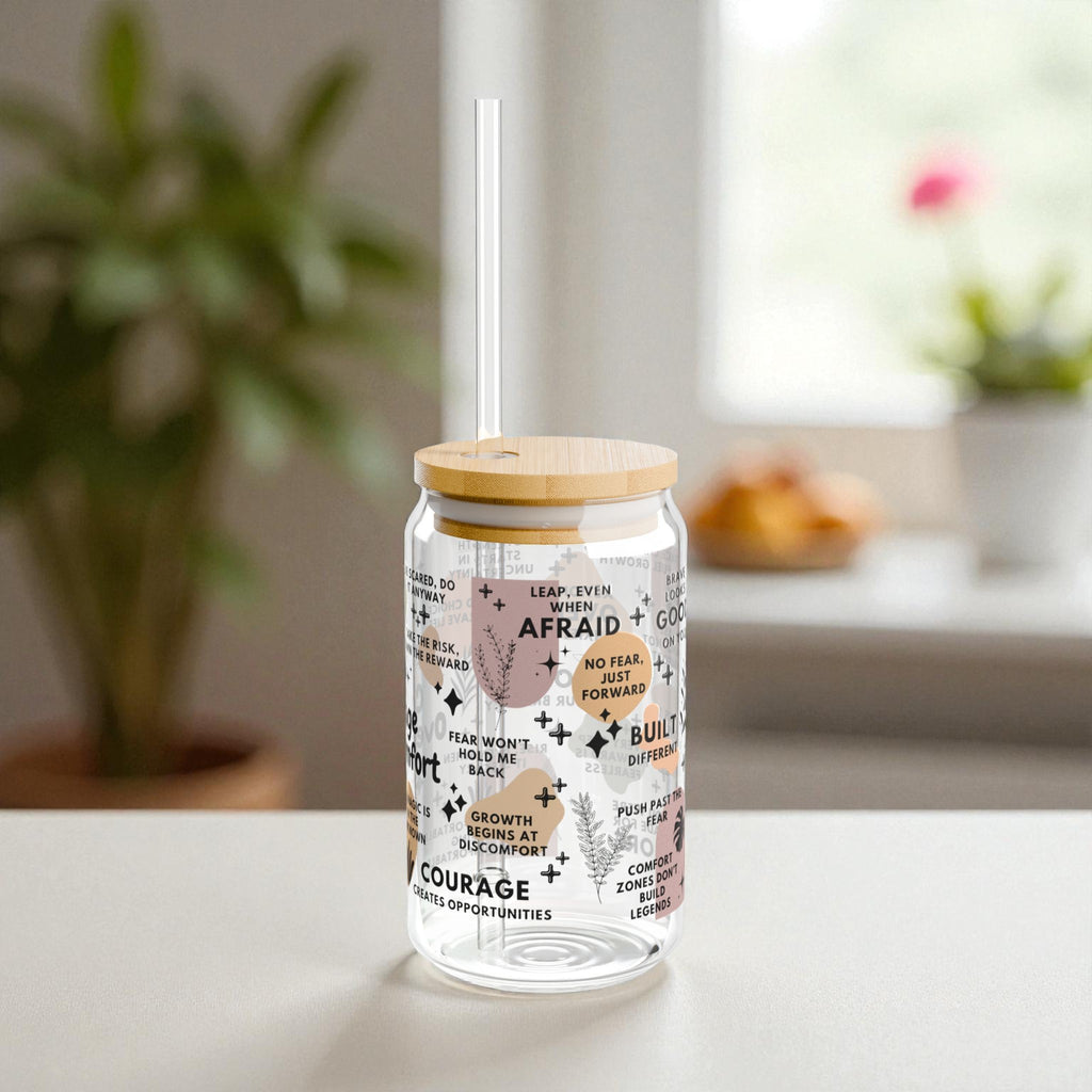 Courage Over Comfort Glass Tumbler; 16oz