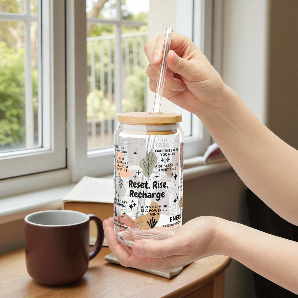 Reset Rise Recharge Glass Tumbler; 16oz
