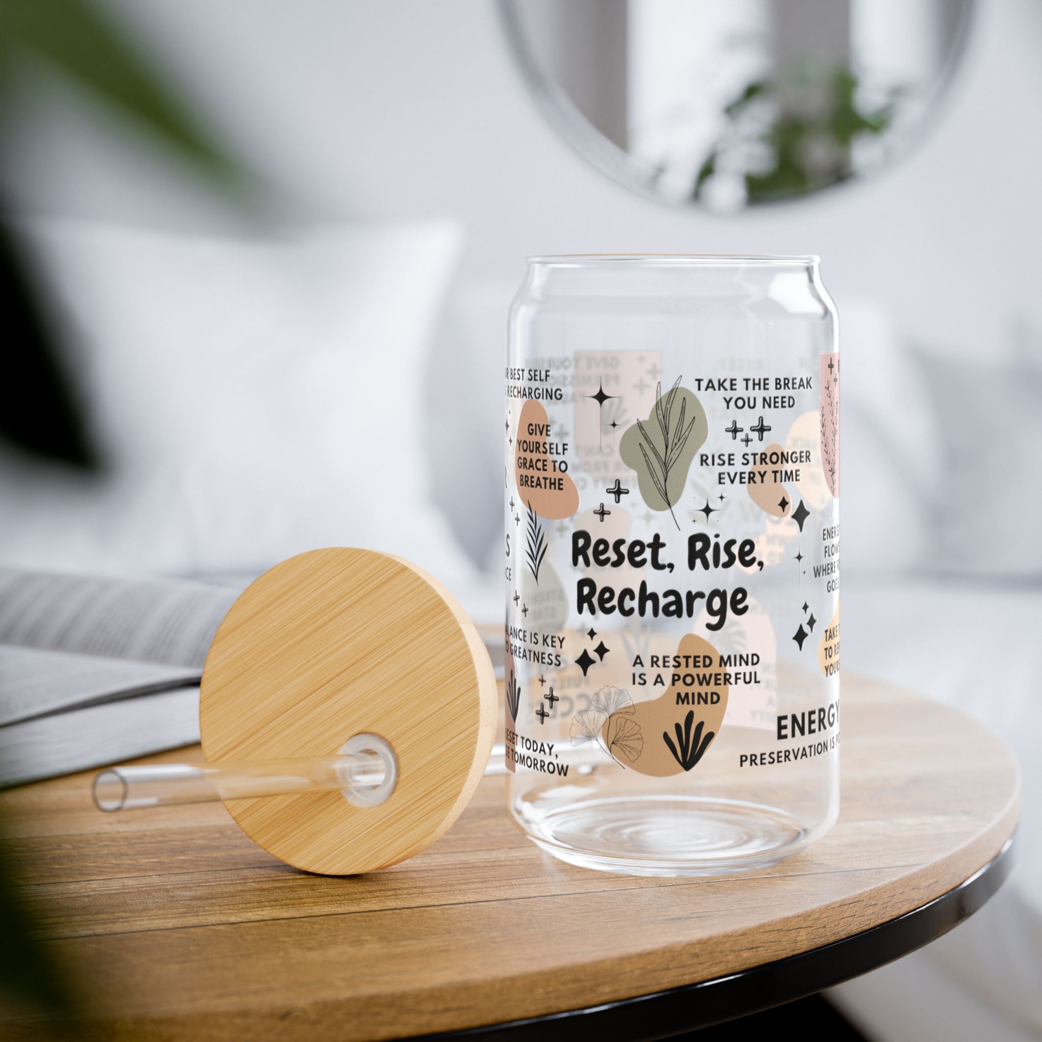 Reset Rise Recharge Glass Tumbler; 16oz