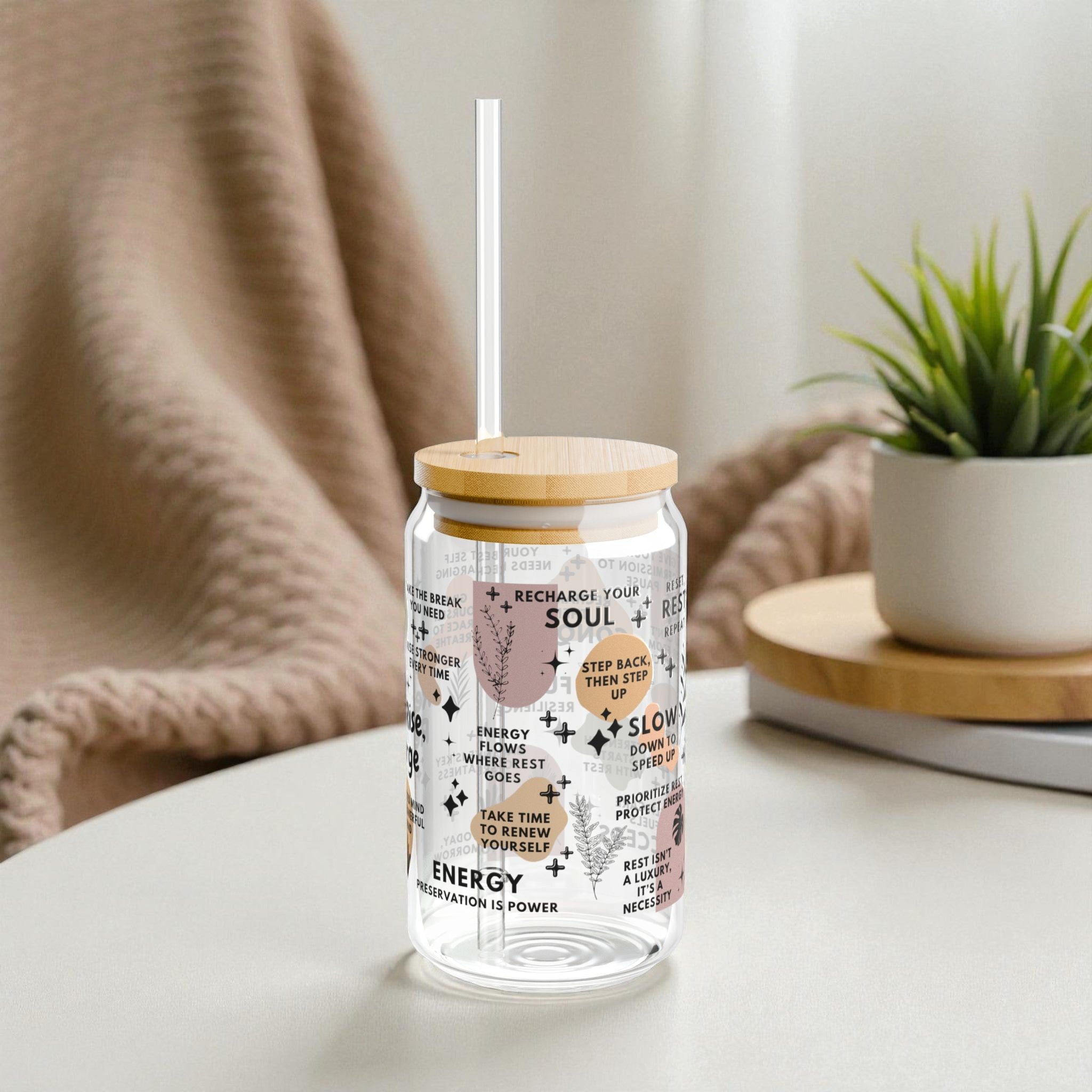 Reset Rise Recharge Glass Tumbler; 16oz