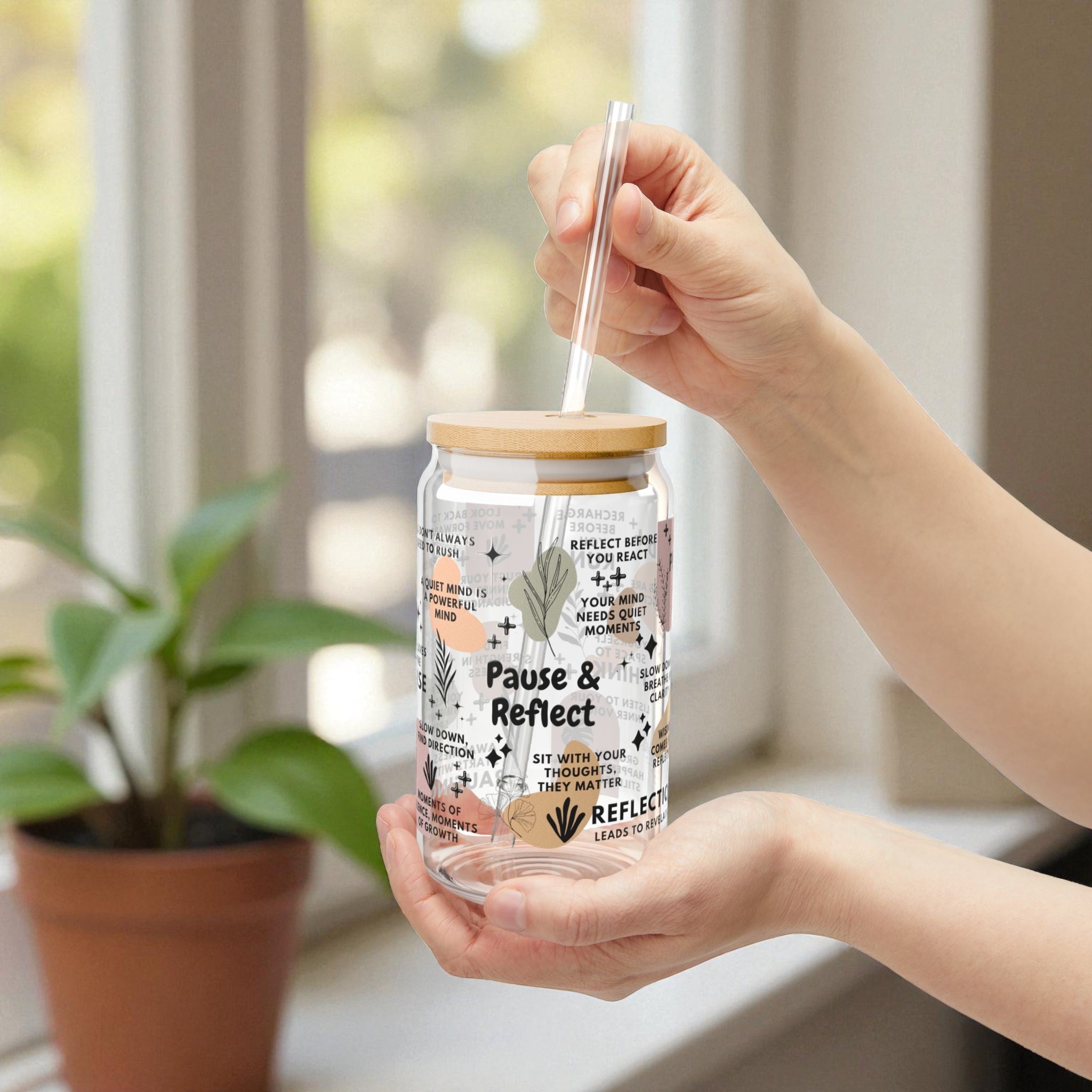 Pause and Reflect Glass Tumbler; 16oz