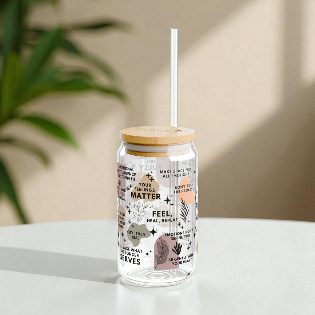Feel It Heal It Glass Tumbler; 16oz