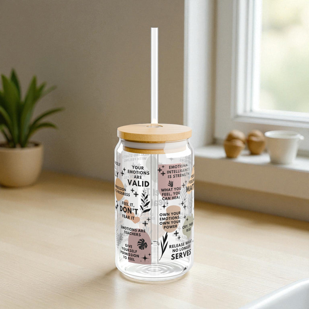 Feel It Heal It Glass Tumbler; 16oz