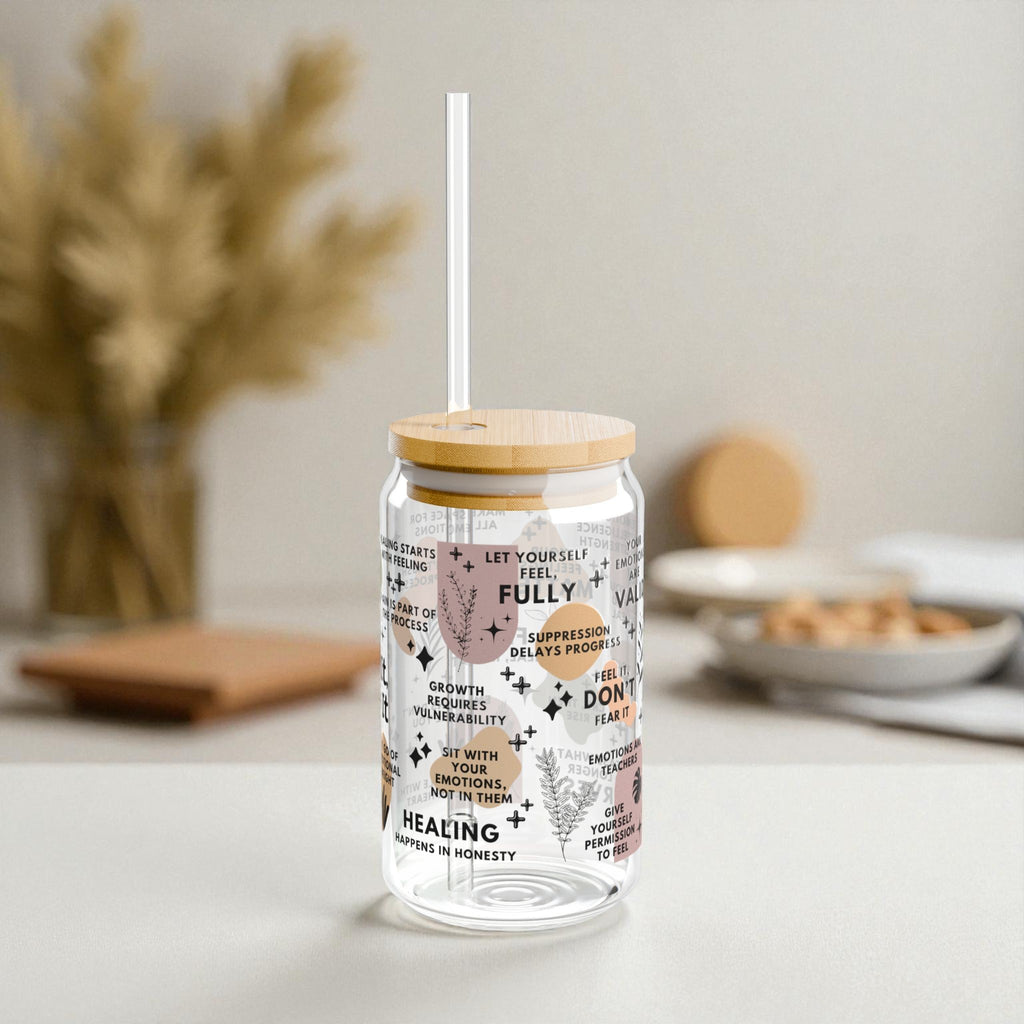 Feel It Heal It Glass Tumbler; 16oz