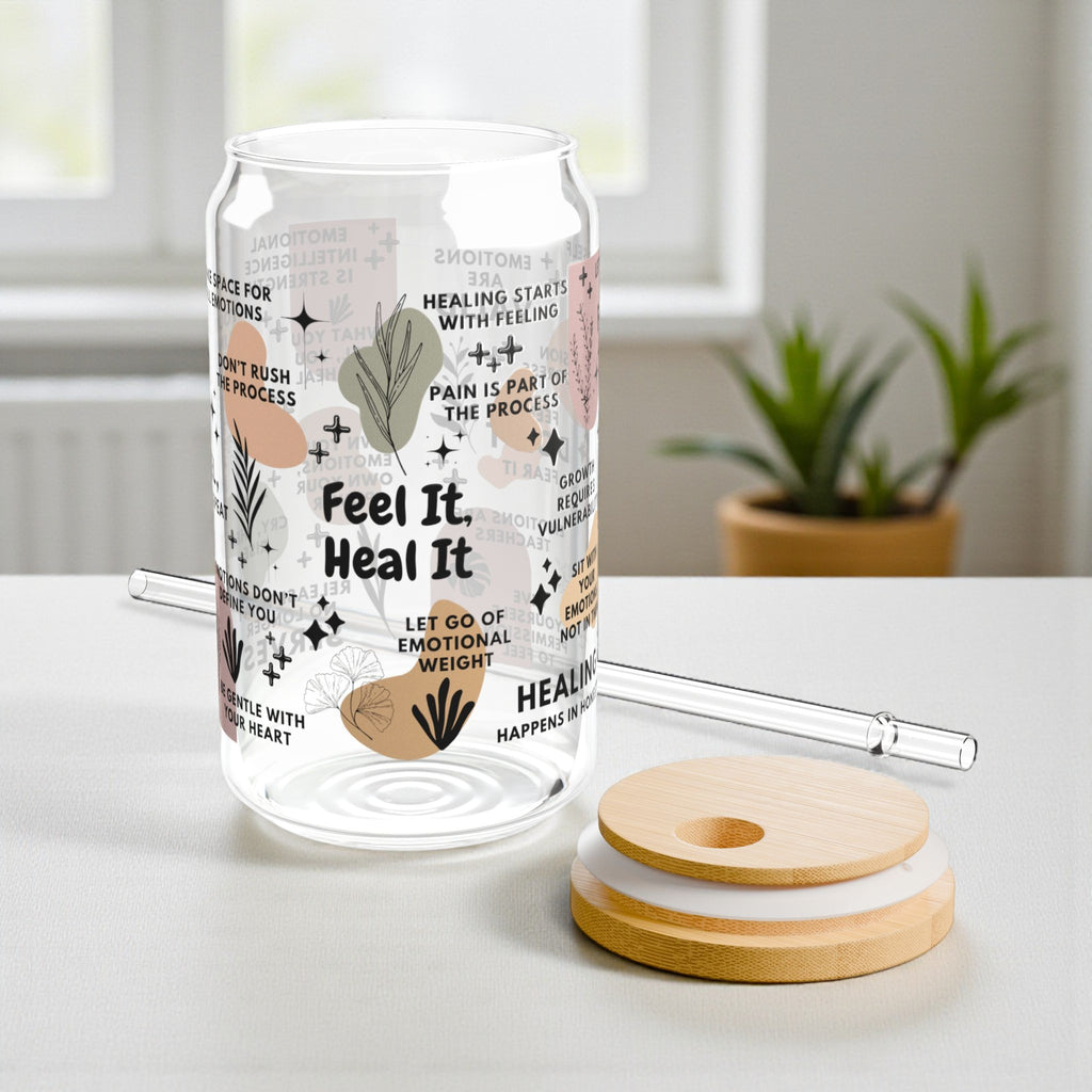 Feel It Heal It Glass Tumbler; 16oz