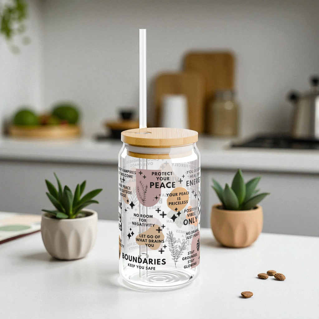 No Toxic Energy Allowed Glass Tumbler; 16oz