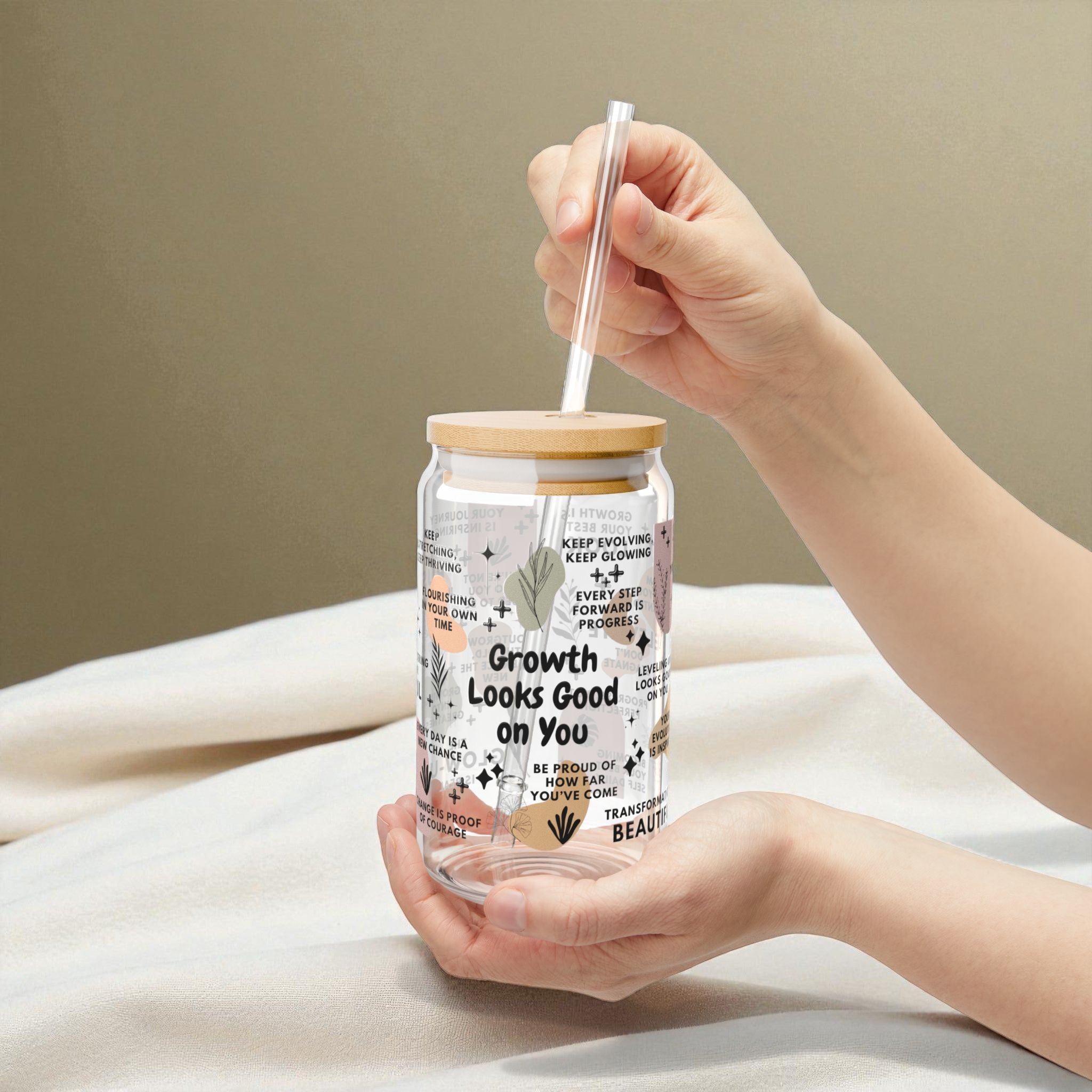 Growth Looks Good on You Glass Tumbler; 16oz