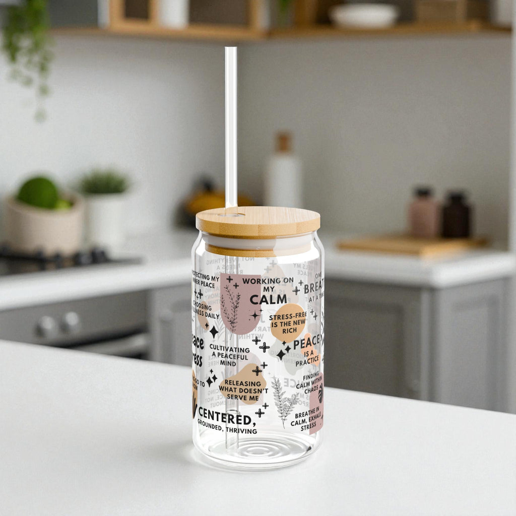 Inner Peace in Progress Glass Tumbler; 16oz
