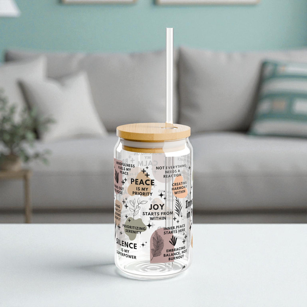 Inner Peace in Progress Glass Tumbler; 16oz