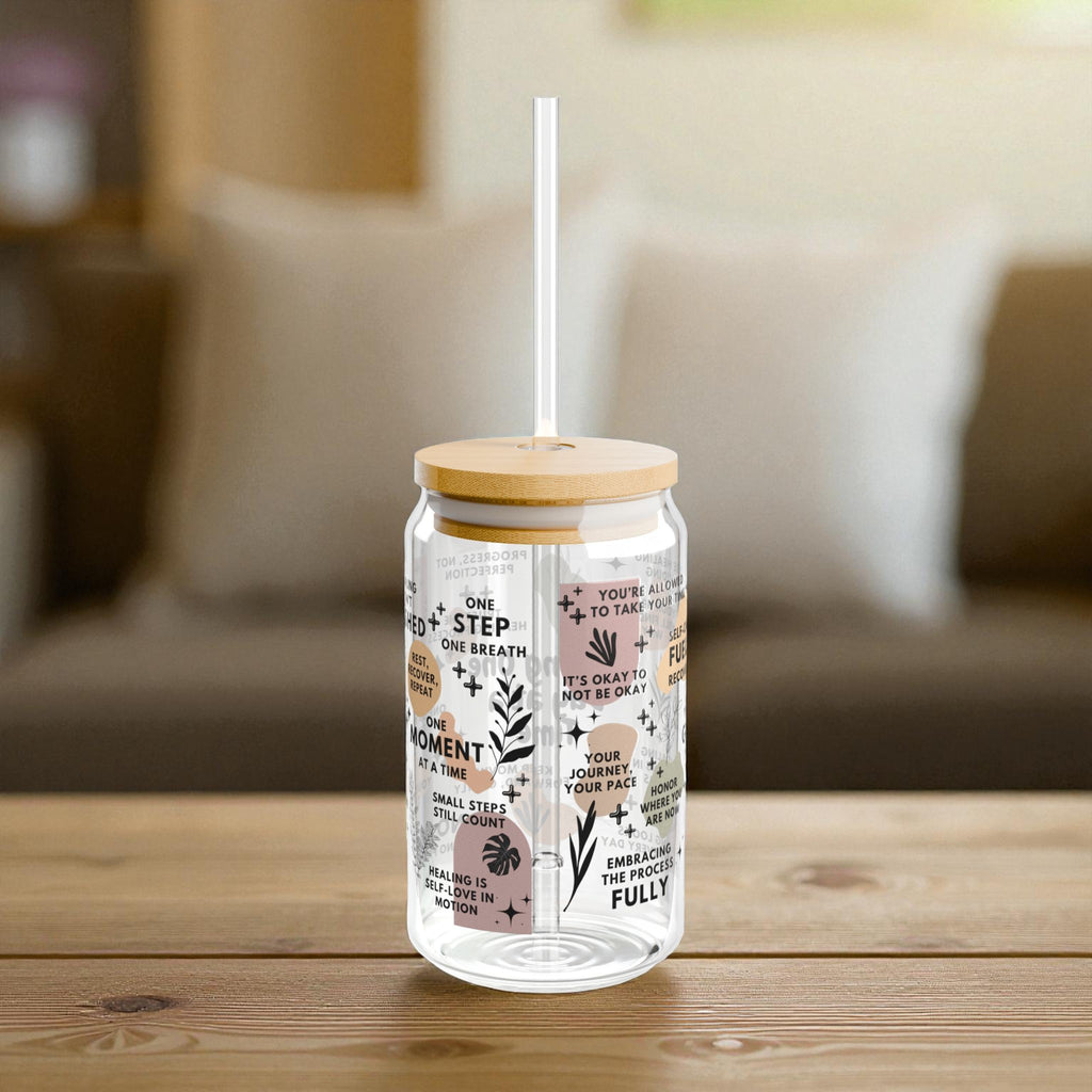 Healing One Day at a Time Glass Tumbler; 16oz