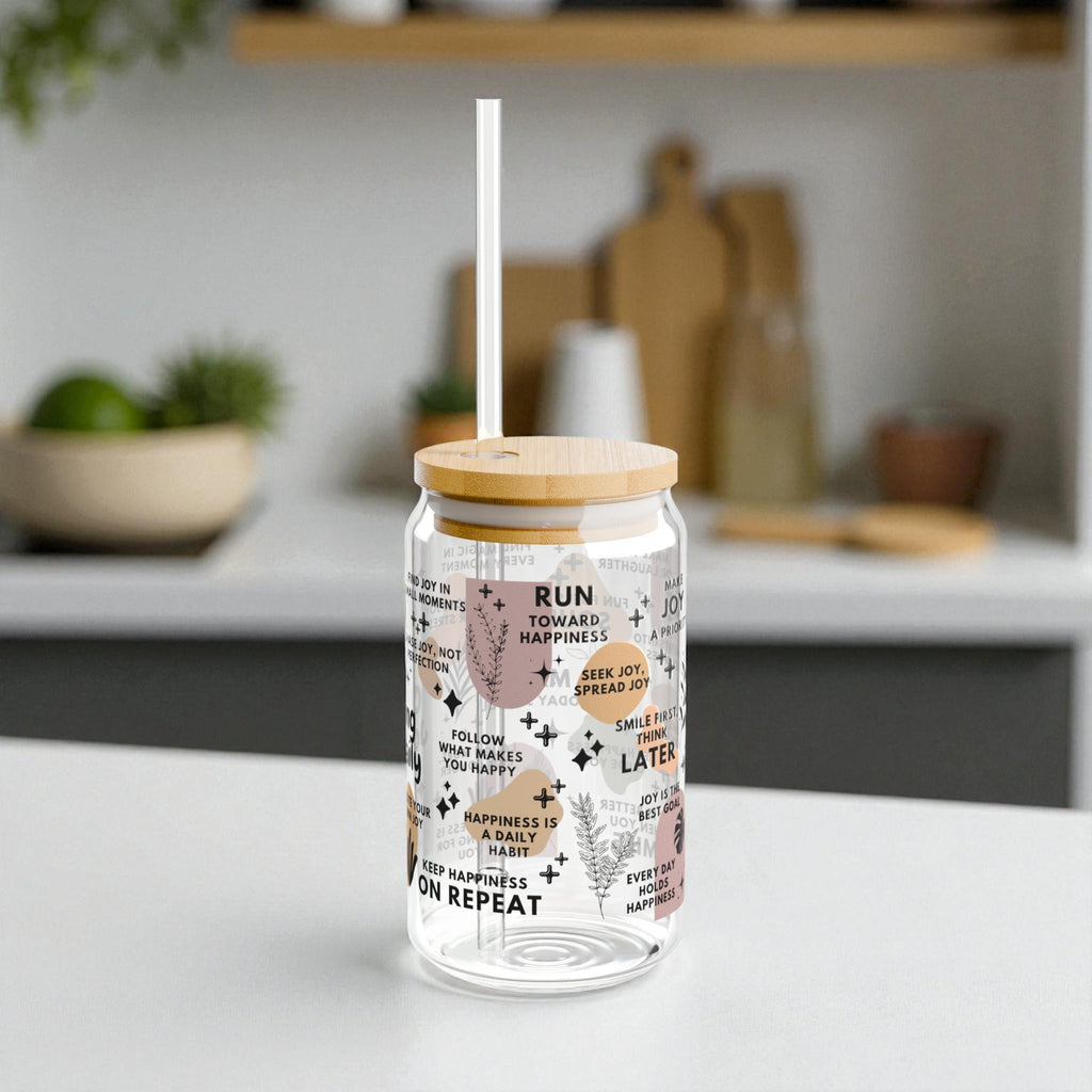 Chasing Joy Daily Sipper Glass; 16oz – Motivational Drinkware for Women