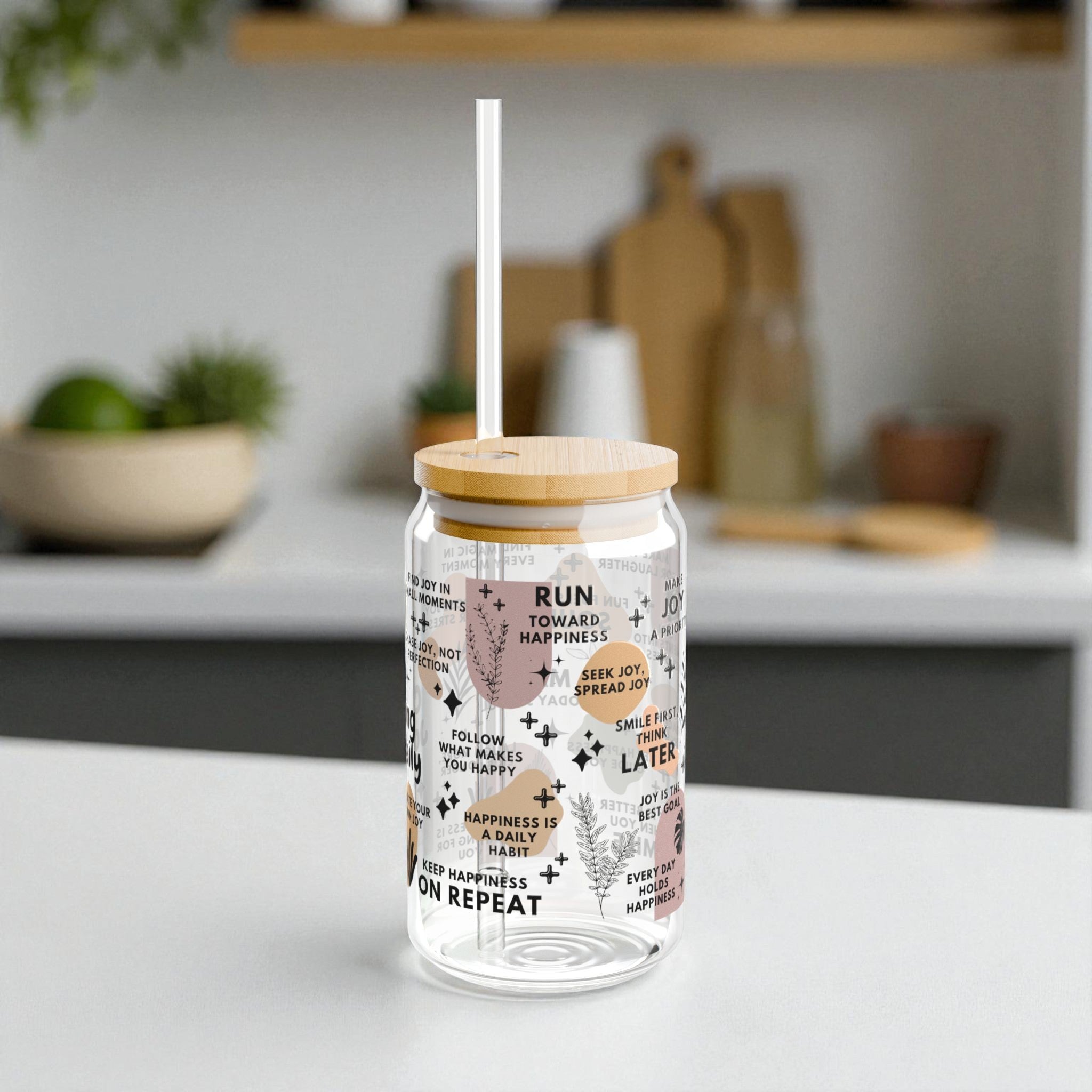 Chasing Joy Daily Sipper Glass; 16oz – Motivational Drinkware for Women