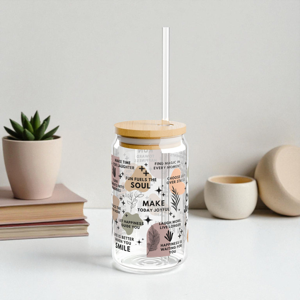 Chasing Joy Daily Sipper Glass; 16oz – Motivational Drinkware for Women