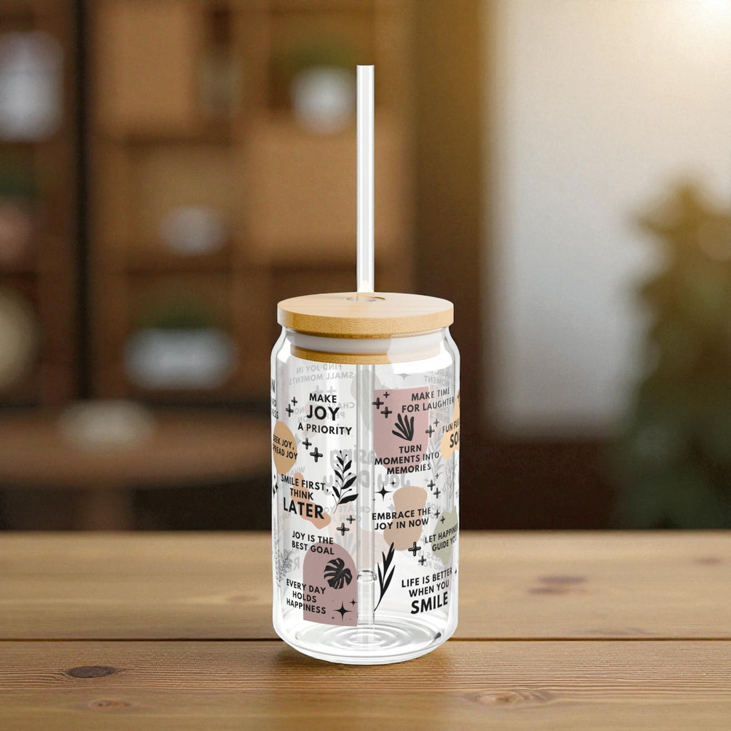 Chasing Joy Daily Sipper Glass; 16oz – Motivational Drinkware for Women