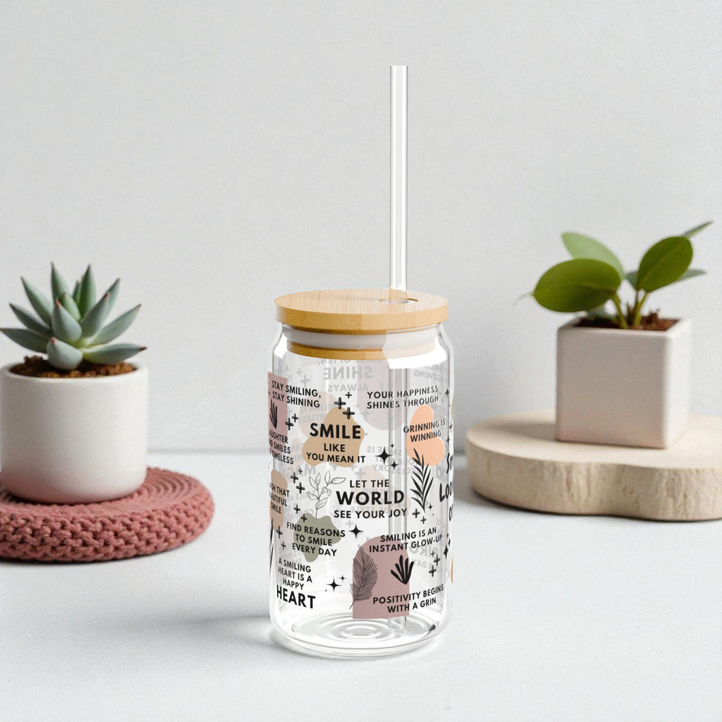 Smile It Looks Good on You Glass Tumbler; 16oz