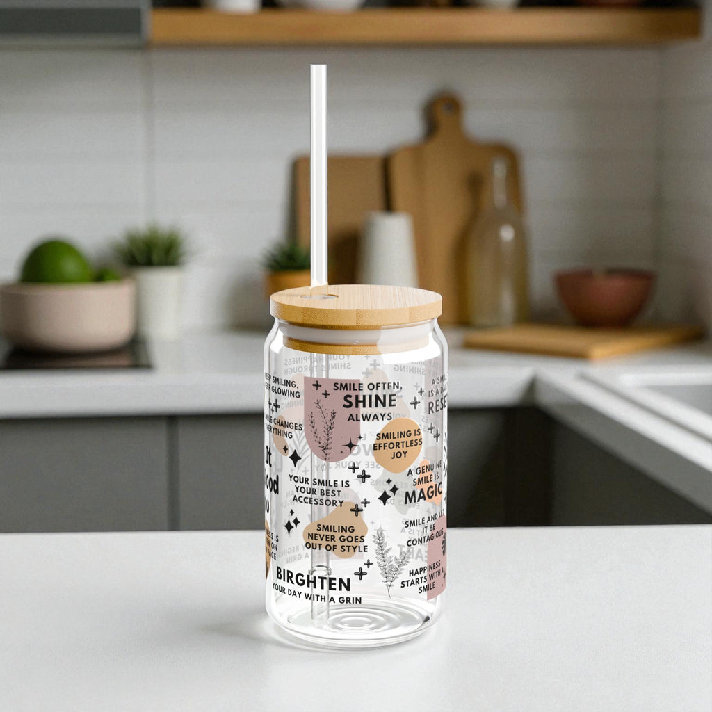 Smile It Looks Good on You Glass Tumbler; 16oz