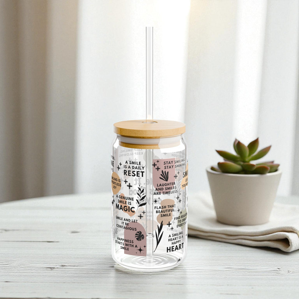 Smile It Looks Good on You Glass Tumbler; 16oz