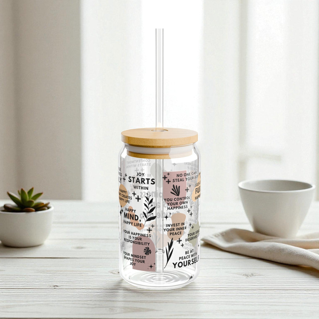 Happiness Is an Inside Job Glass Tumbler; 16oz