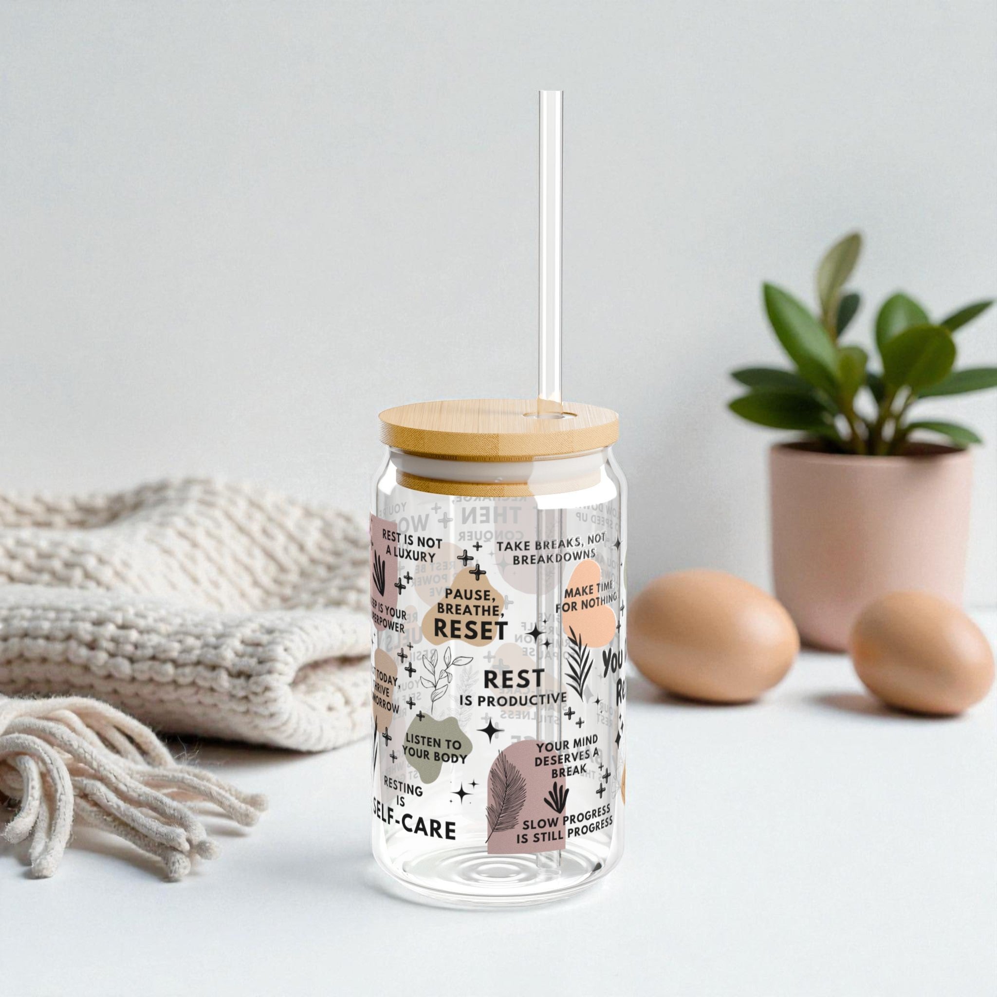 You Deserve Rest Too Glass Tumbler; 16oz