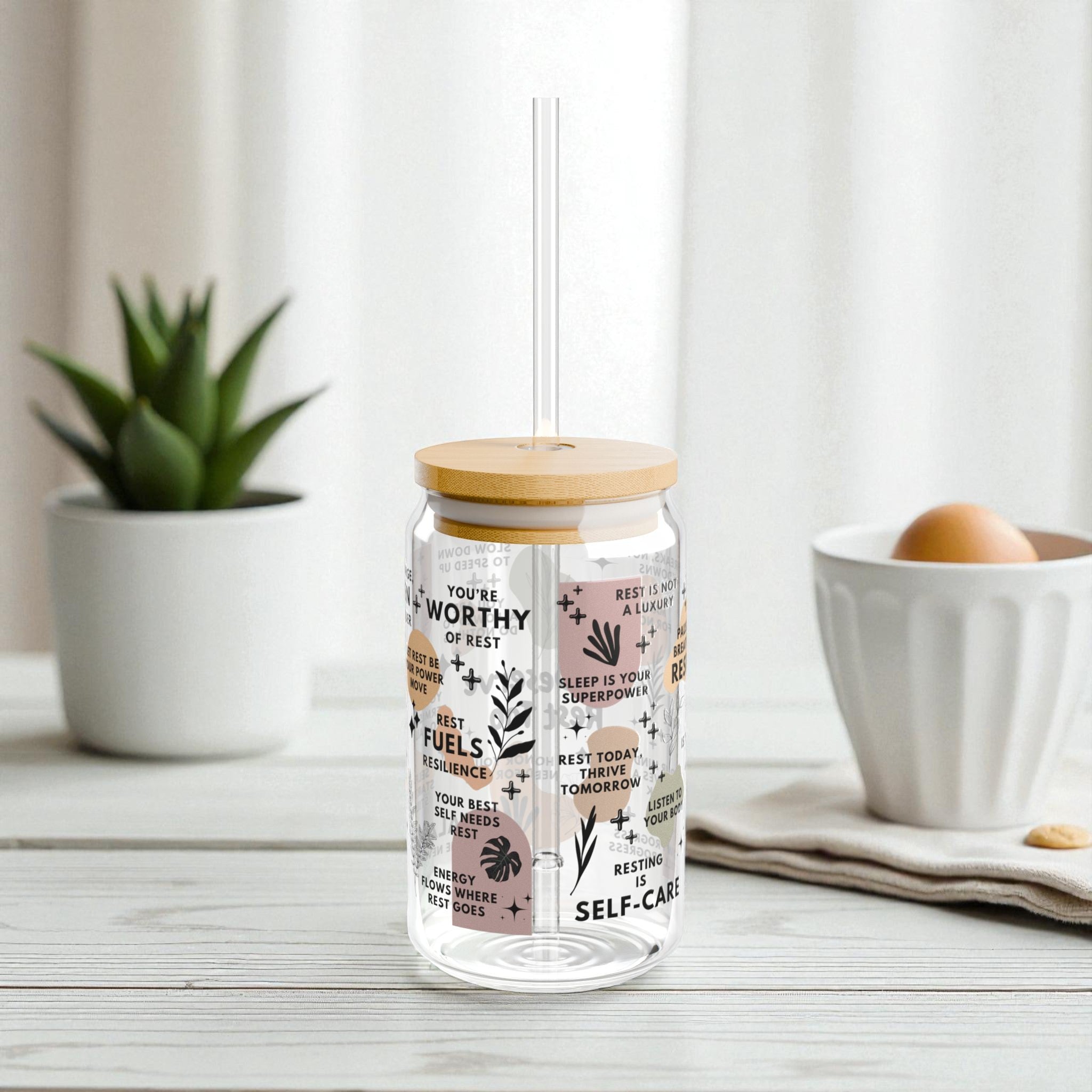 You Deserve Rest Too Glass Tumbler; 16oz