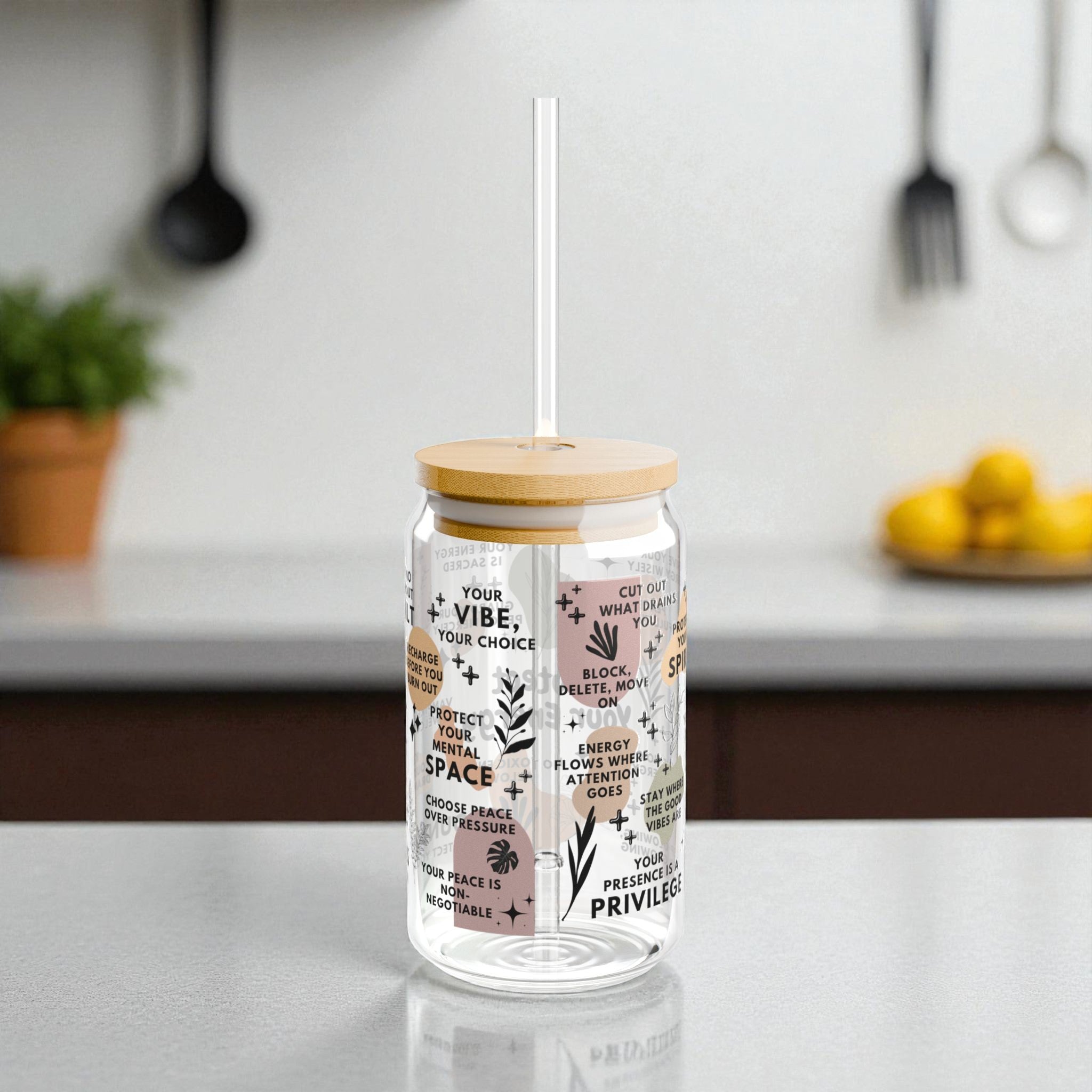 Protect Your Energy Glass Tumbler; 16oz
