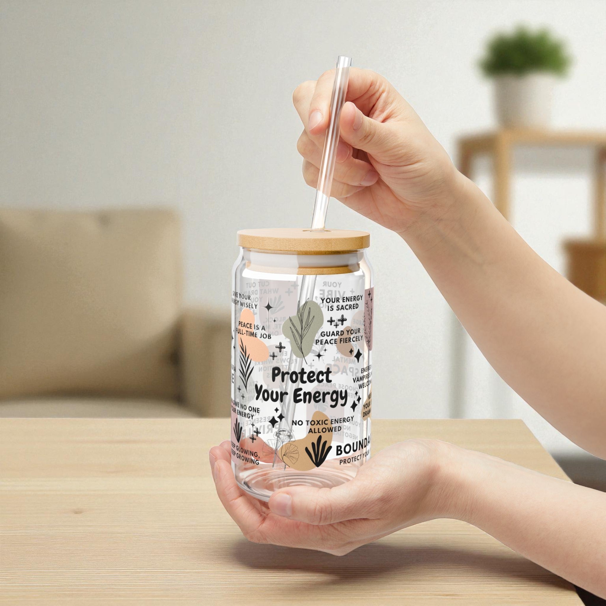 Protect Your Energy Glass Tumbler; 16oz