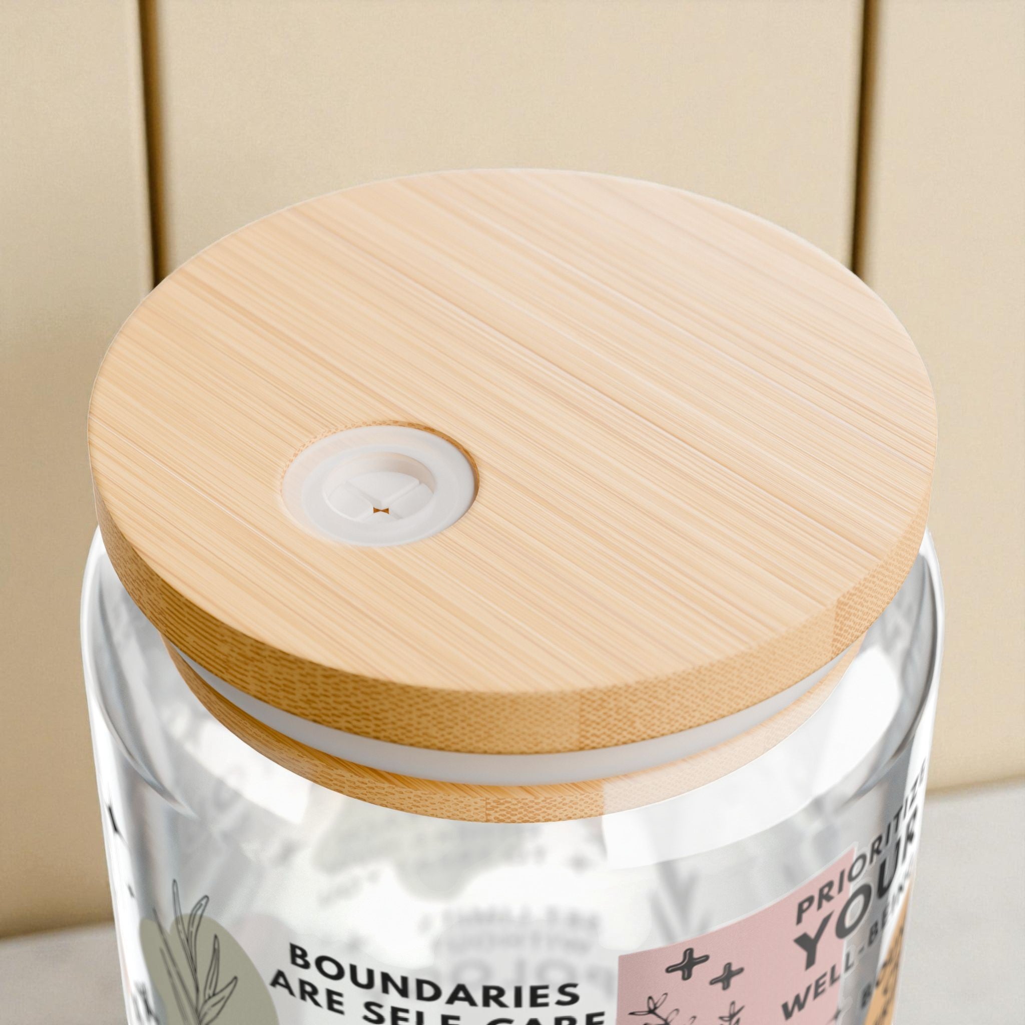 Boundaries and Balance Sipper Glass; 16oz – Motivational Drinkware for Women