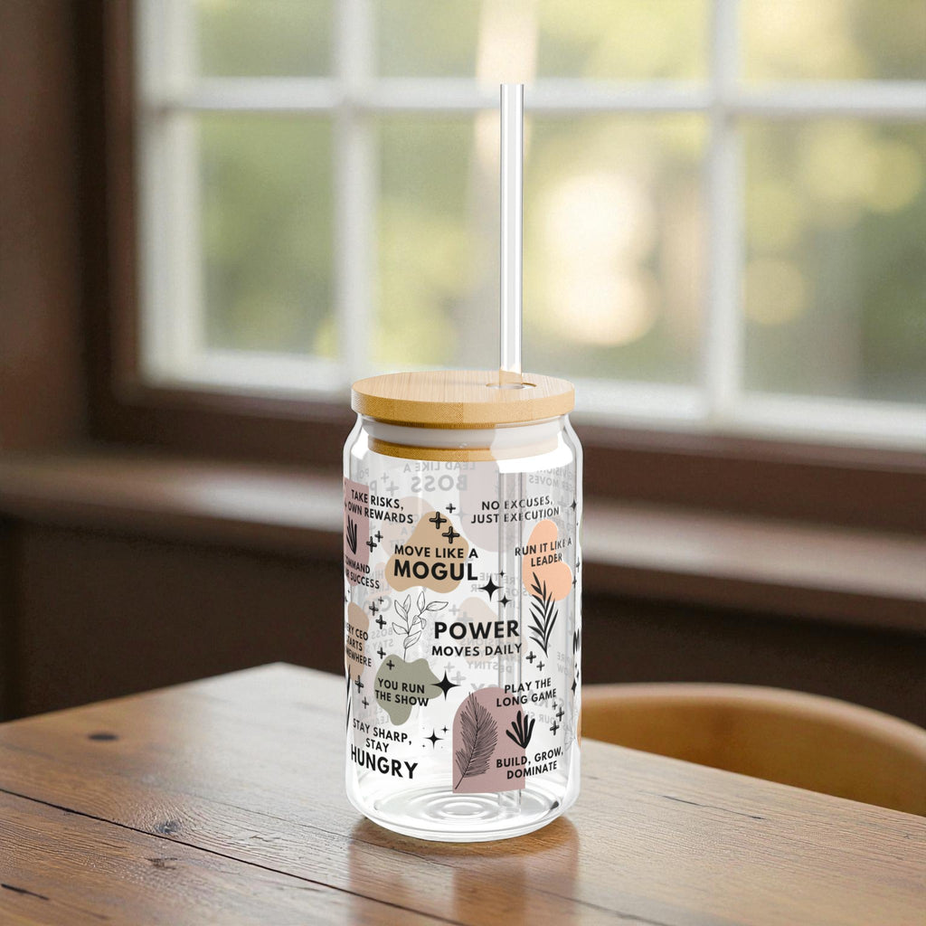 CEO Mindset Sipper Glass; 16oz – Motivational Drinkware for Women