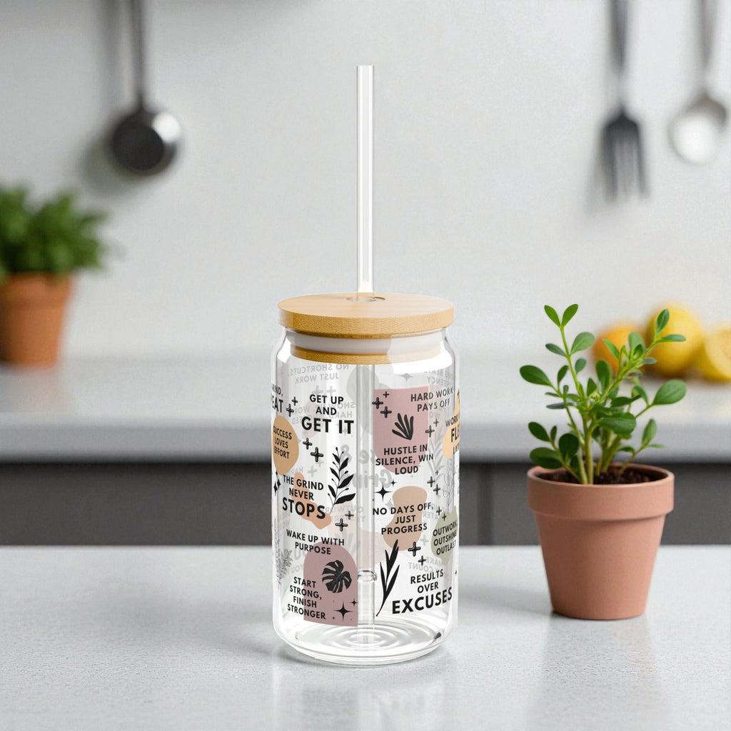 Rise and Grind Glass Tumbler; 16oz