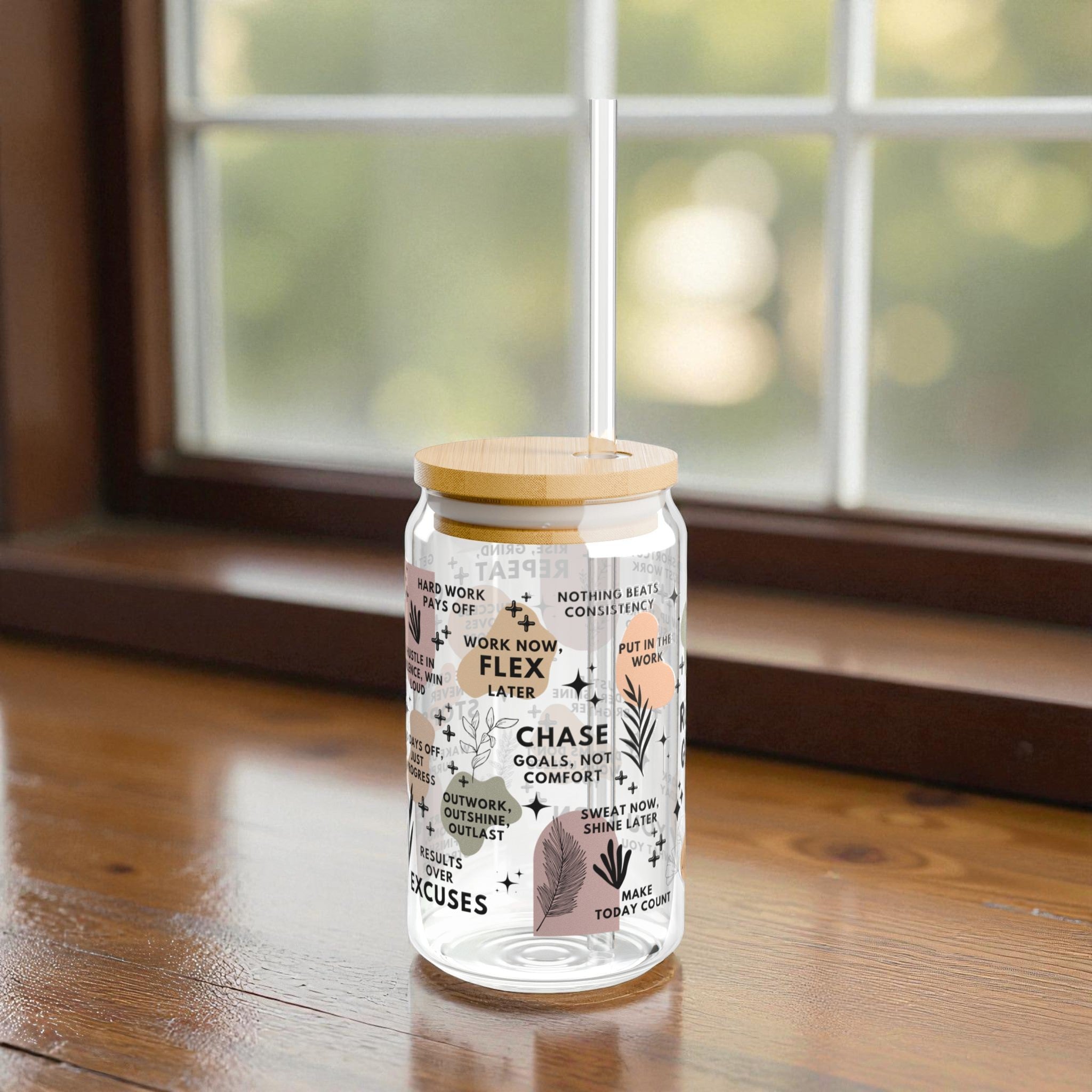 Rise and Grind Glass Tumbler; 16oz