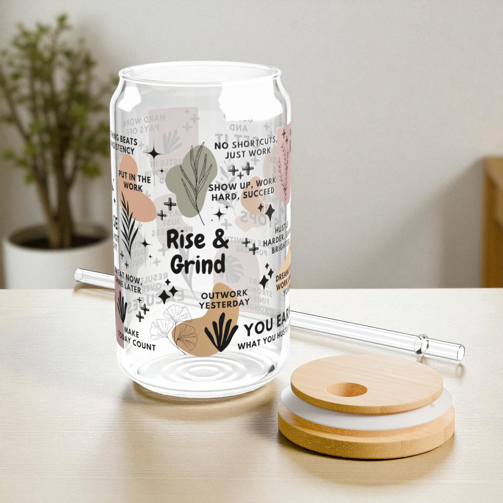 Rise and Grind Glass Tumbler; 16oz