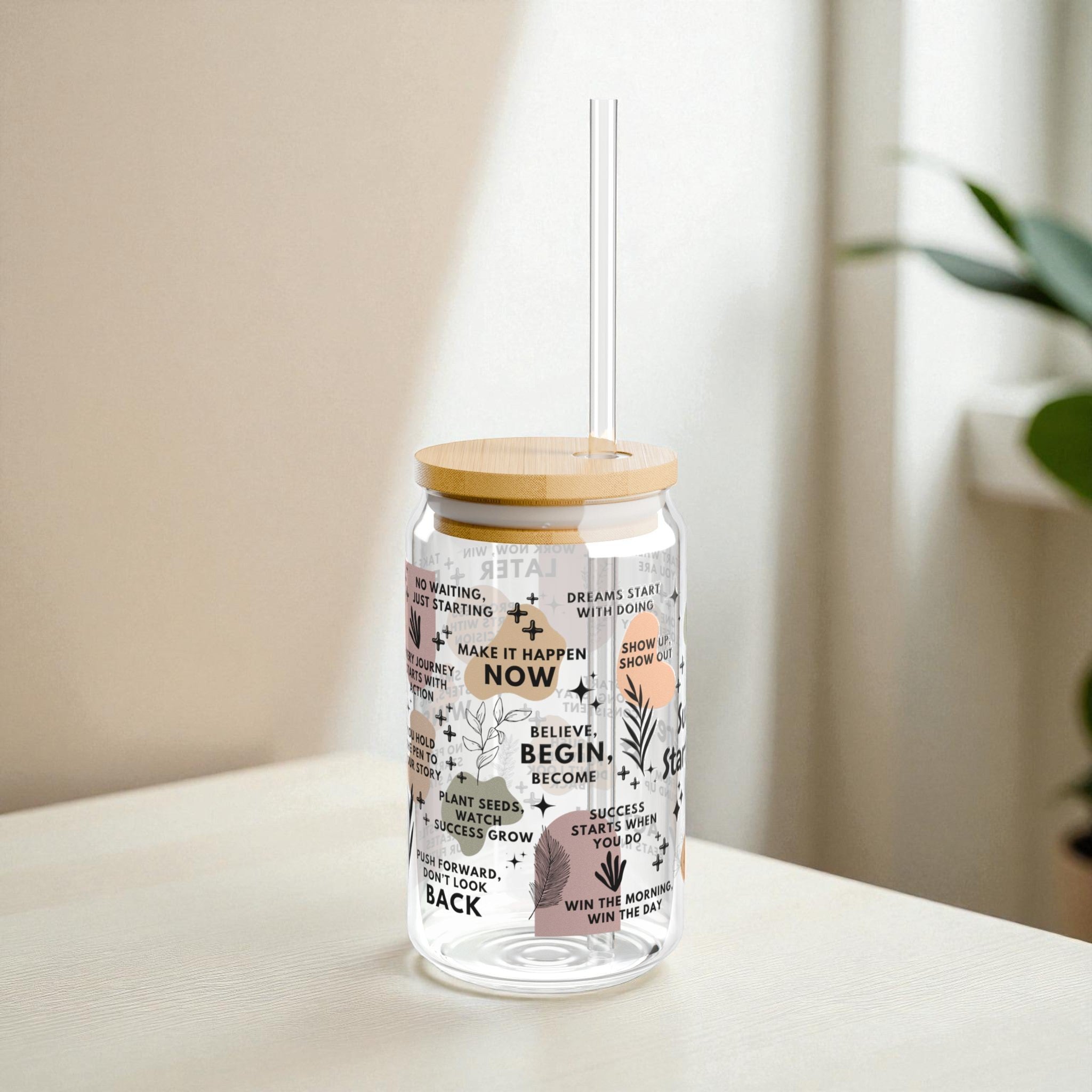 Success Starts Here Glass Tumbler; 16oz