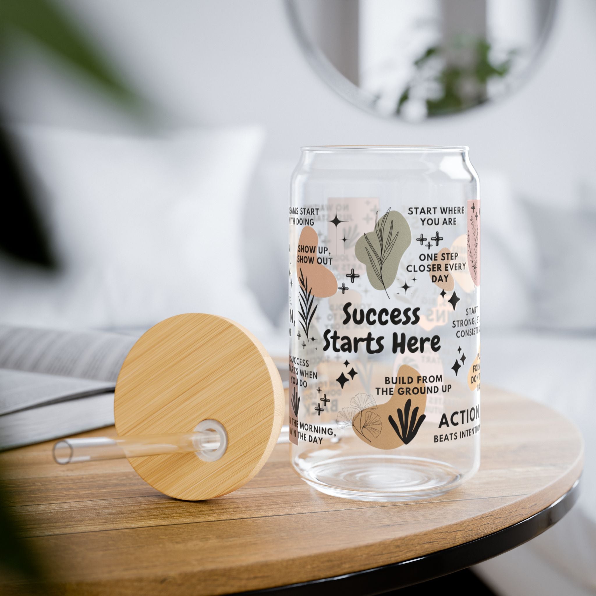 Success Starts Here Glass Tumbler; 16oz