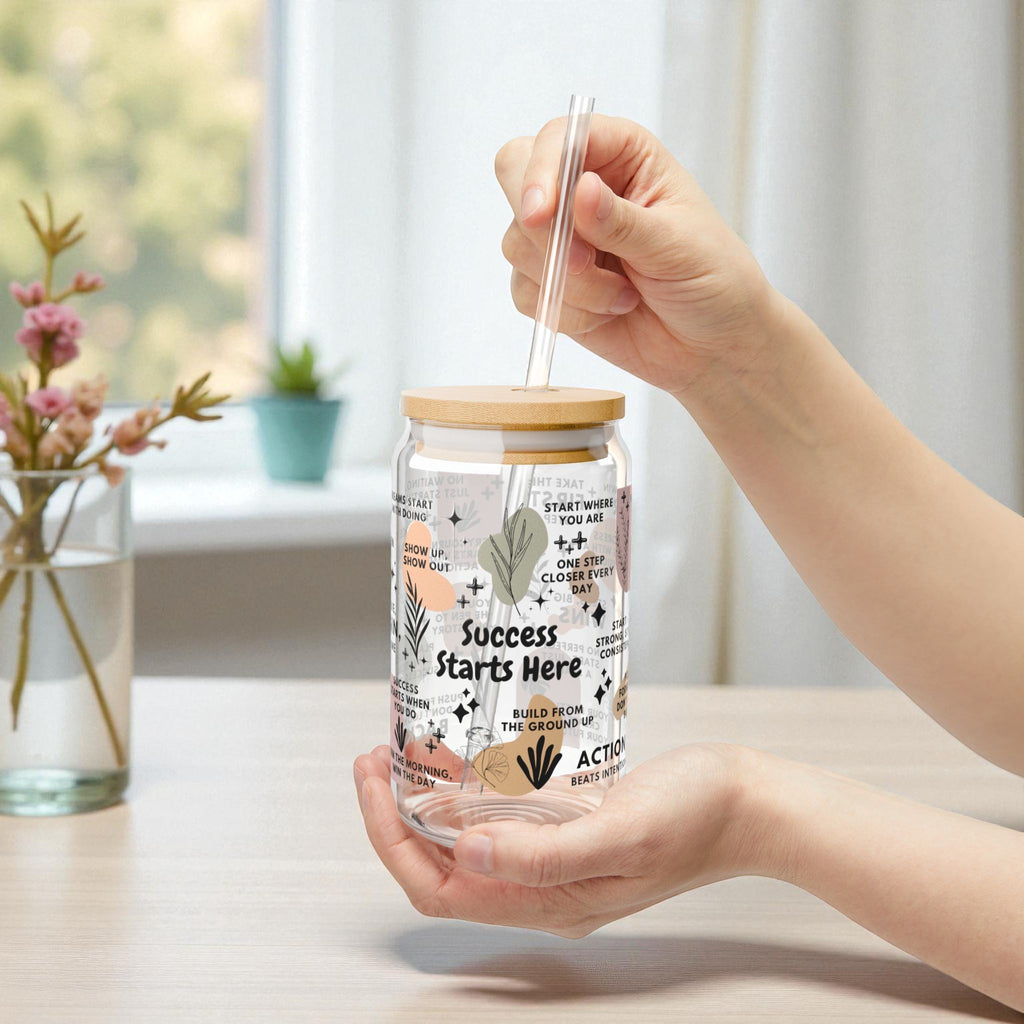 Success Starts Here Glass Tumbler; 16oz