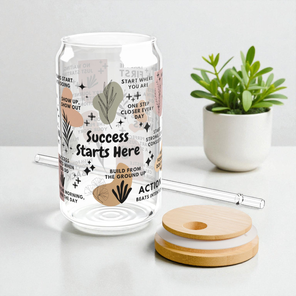 Success Starts Here Glass Tumbler; 16oz