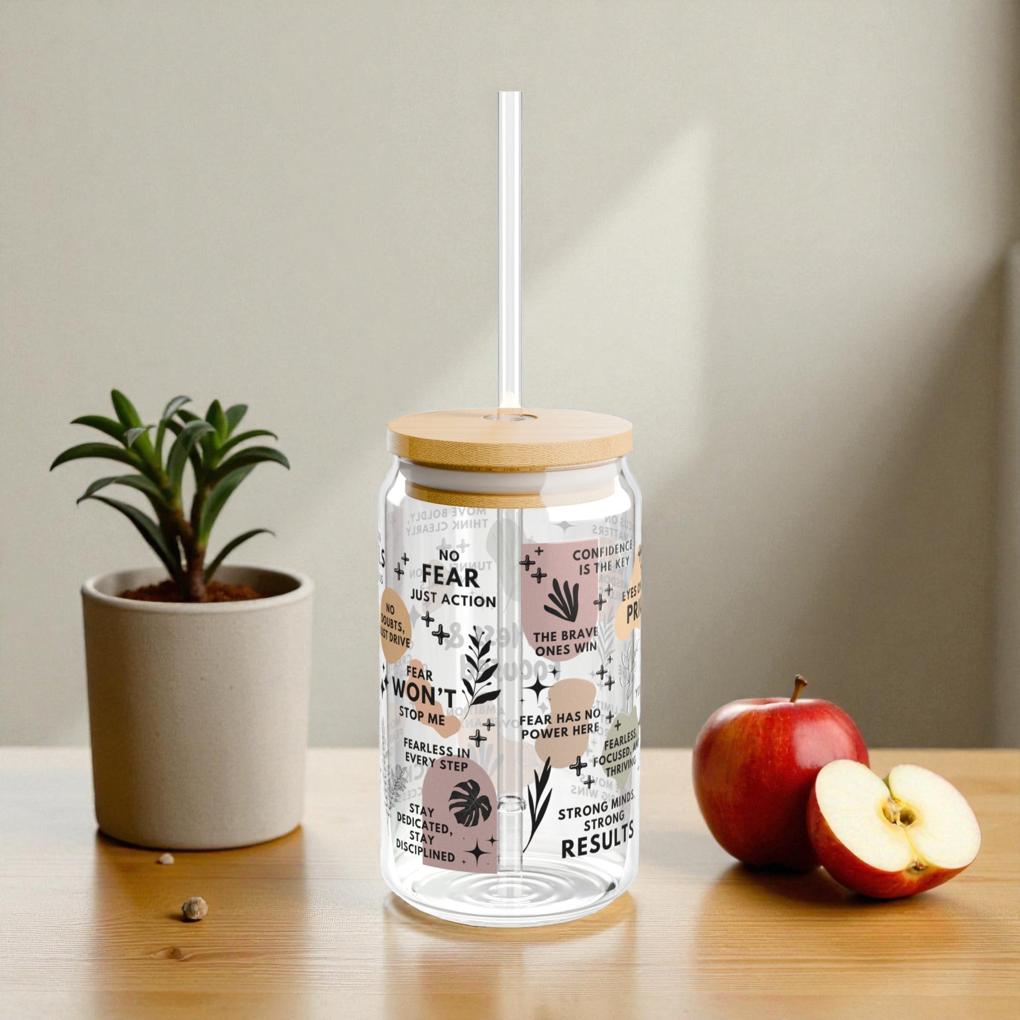 Fearless and Focused Glass Tumbler; 16oz