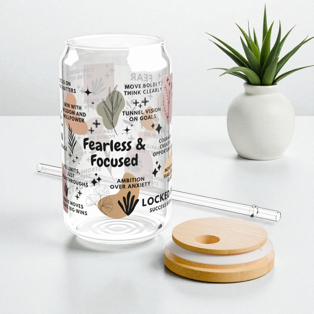 Fearless and Focused Glass Tumbler; 16oz