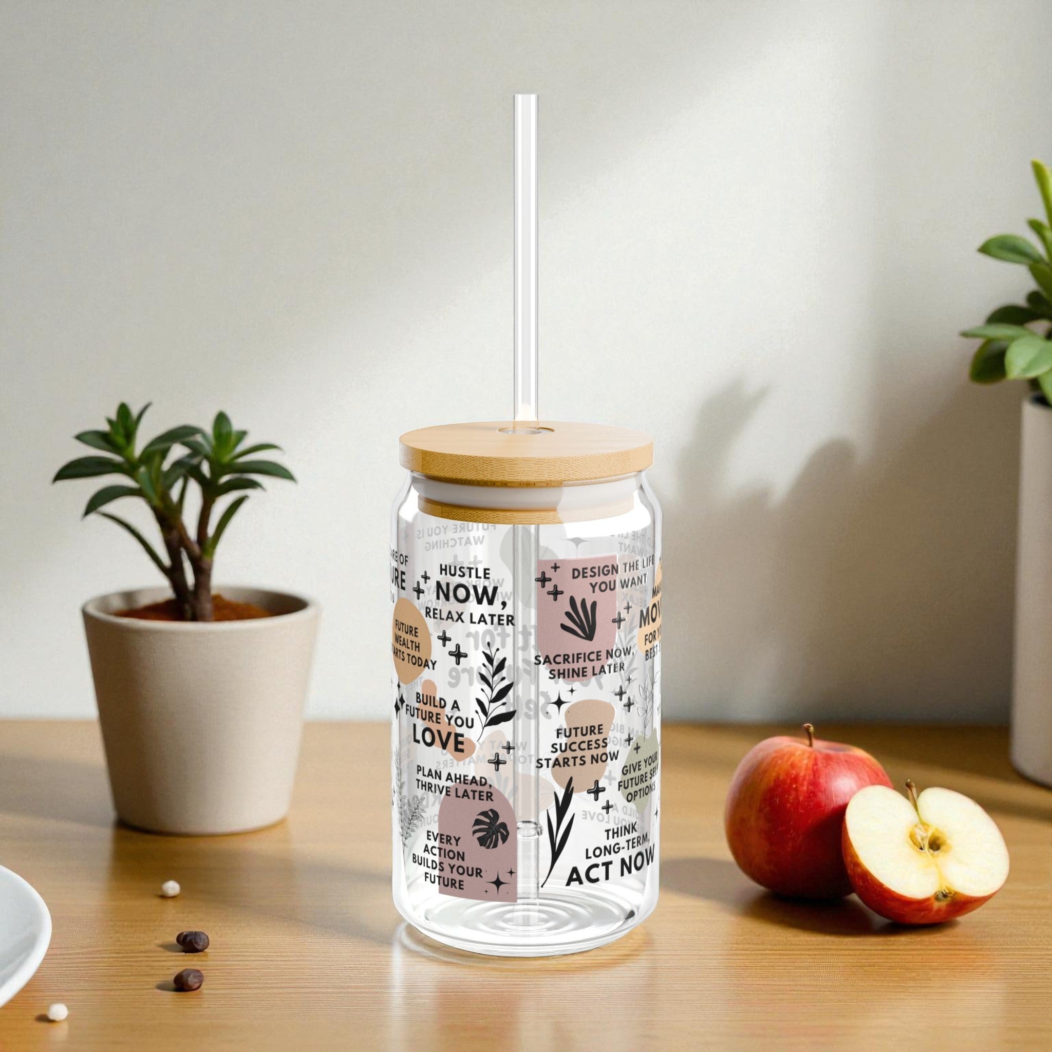 Do It for Your Future Self Glass Tumbler; 16oz