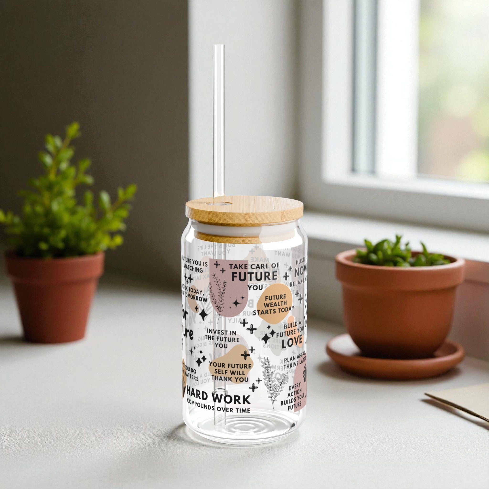 Do It for Your Future Self Glass Tumbler; 16oz