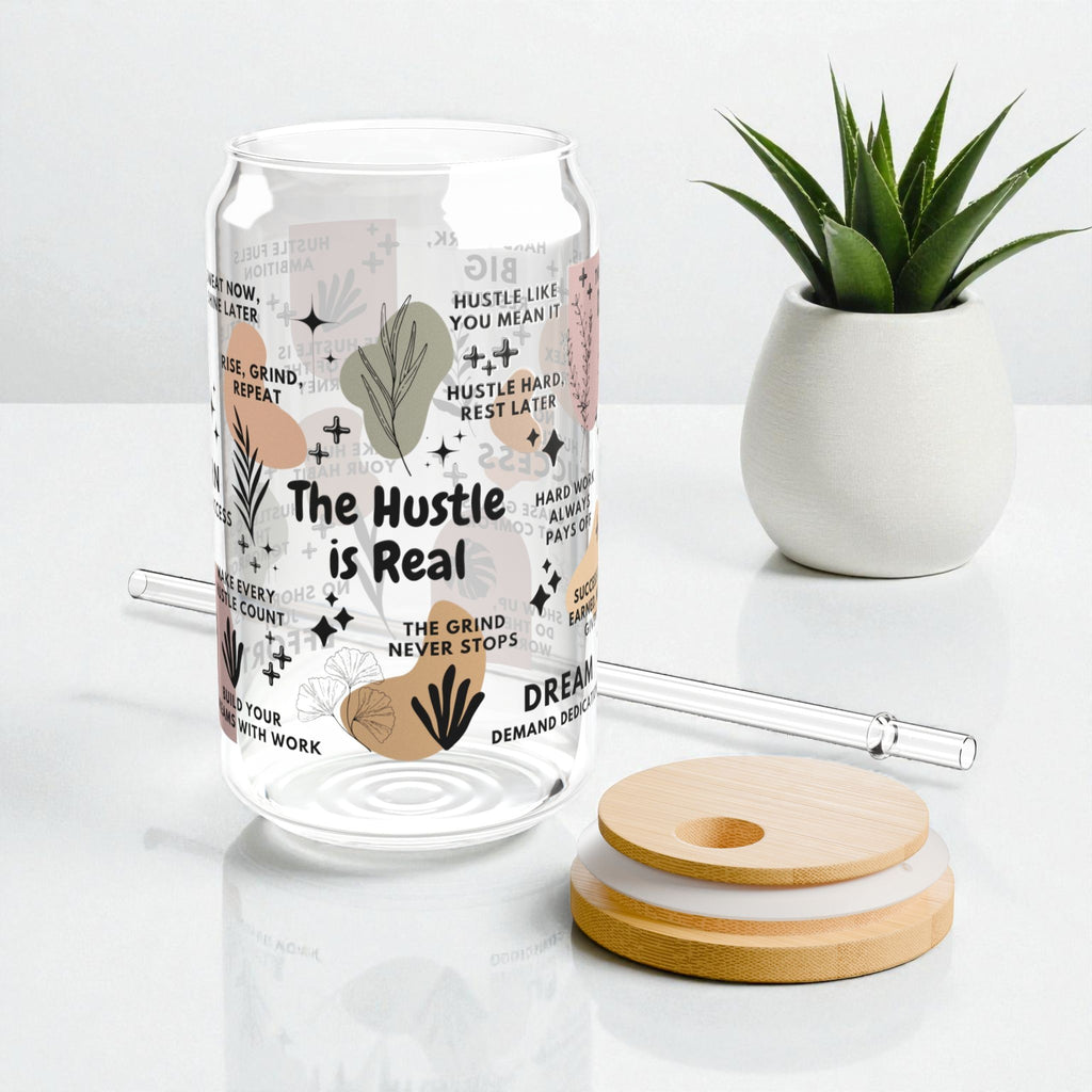 The Hustle Is Real Glass Tumbler; 16oz