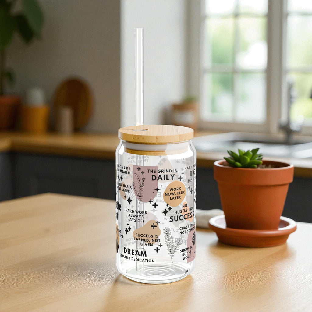 The Hustle Is Real Glass Tumbler; 16oz